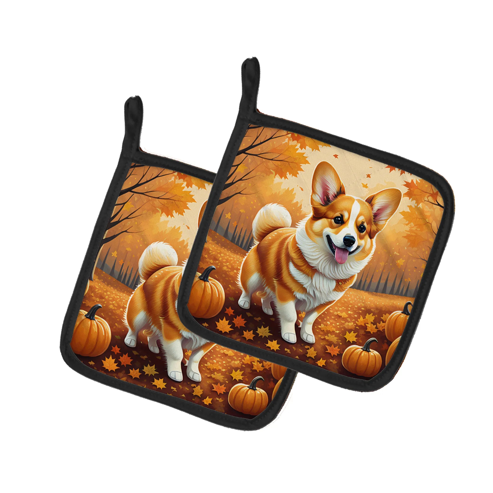 Autumn Leaves Pair of Pot Holders - Size: 7.5HX7.5W | Pack Of: 1 | Collection name: Autumn leaves