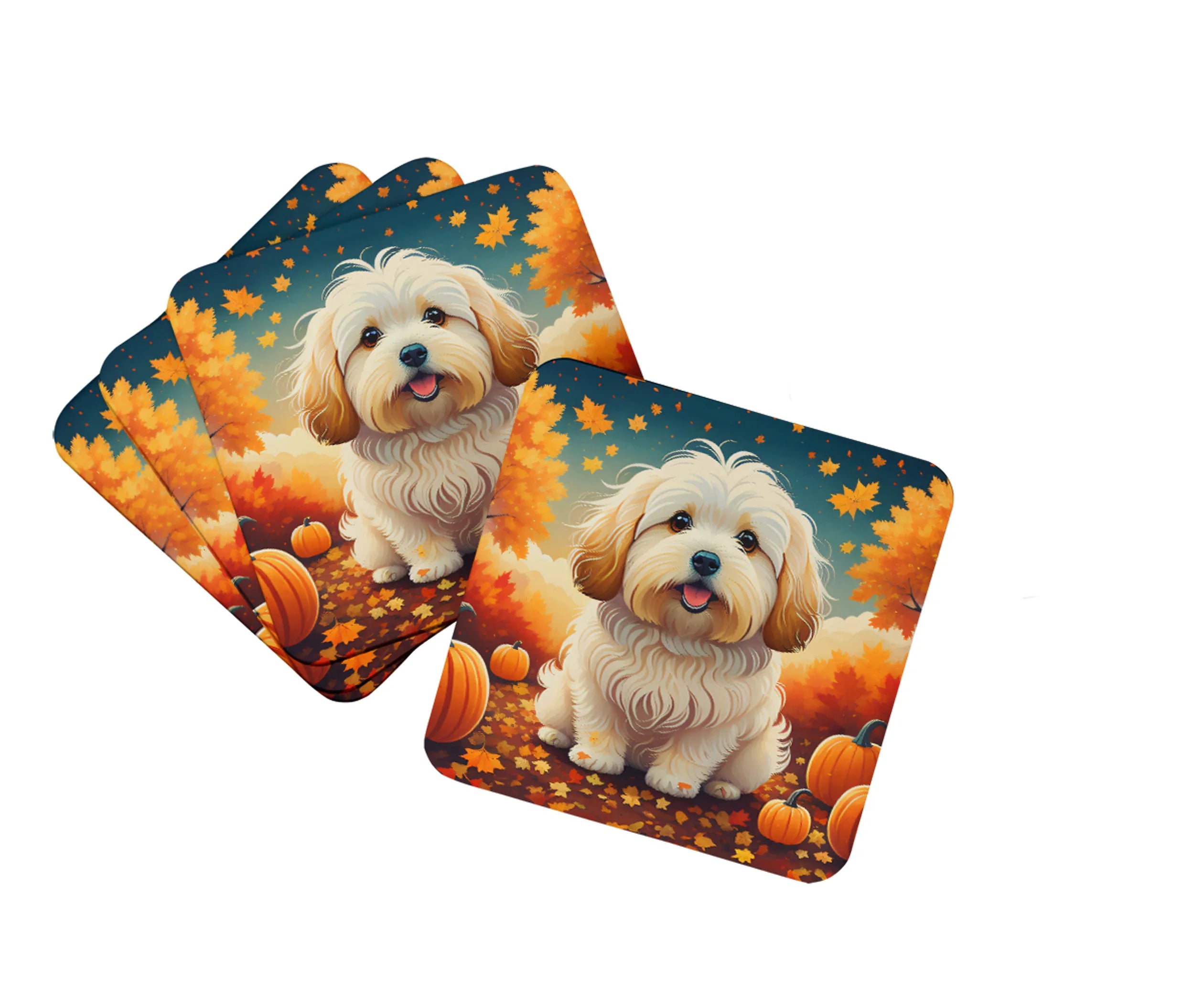 Autumn Leaves Foam Coasters - Size: 3.5 | Pack Of: 1 | Collection name: Autumn leaves