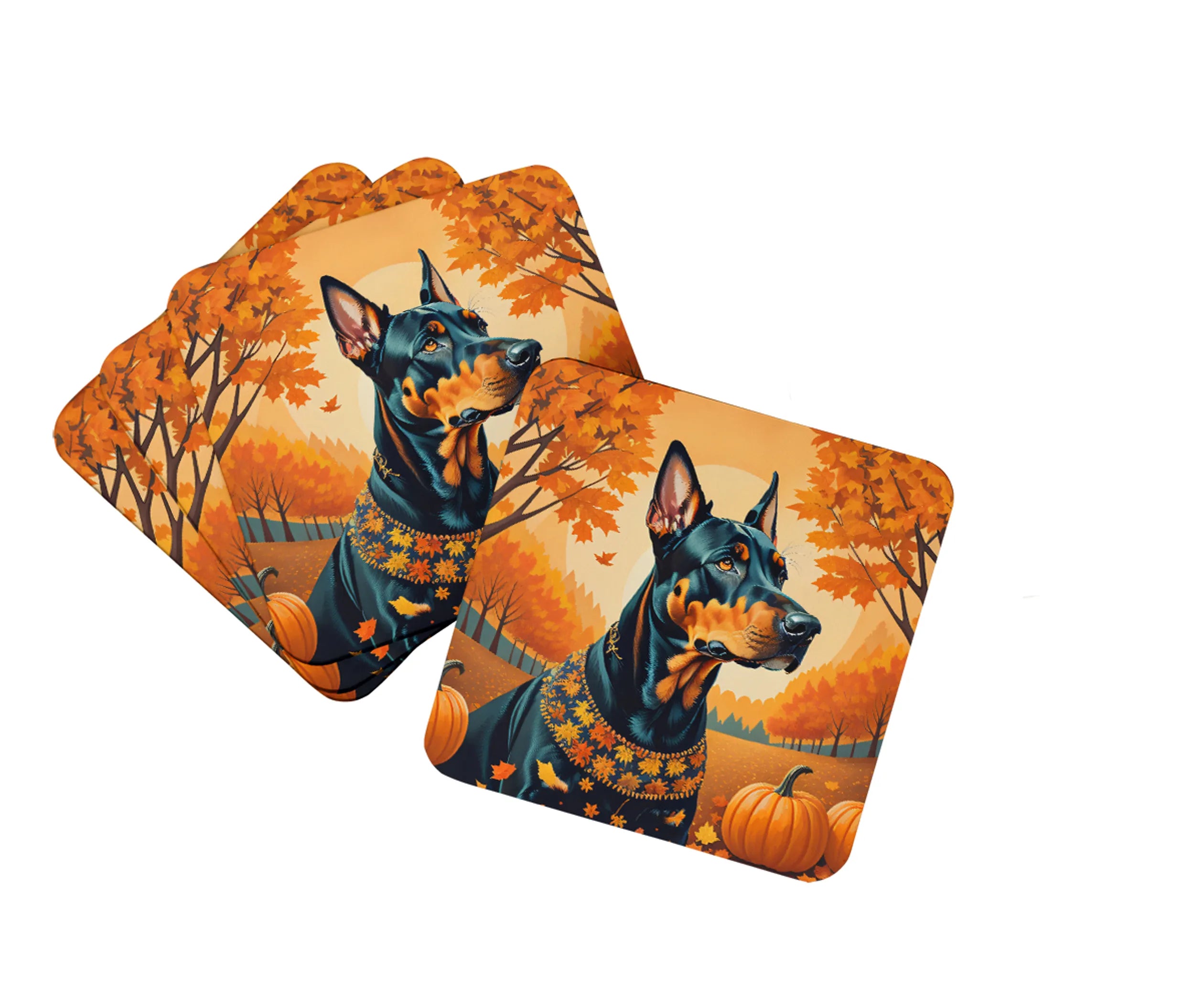 Autumn Leaves Foam Coasters - Size: 3.5 | Pack Of: 1 | Collection name: Autumn leaves