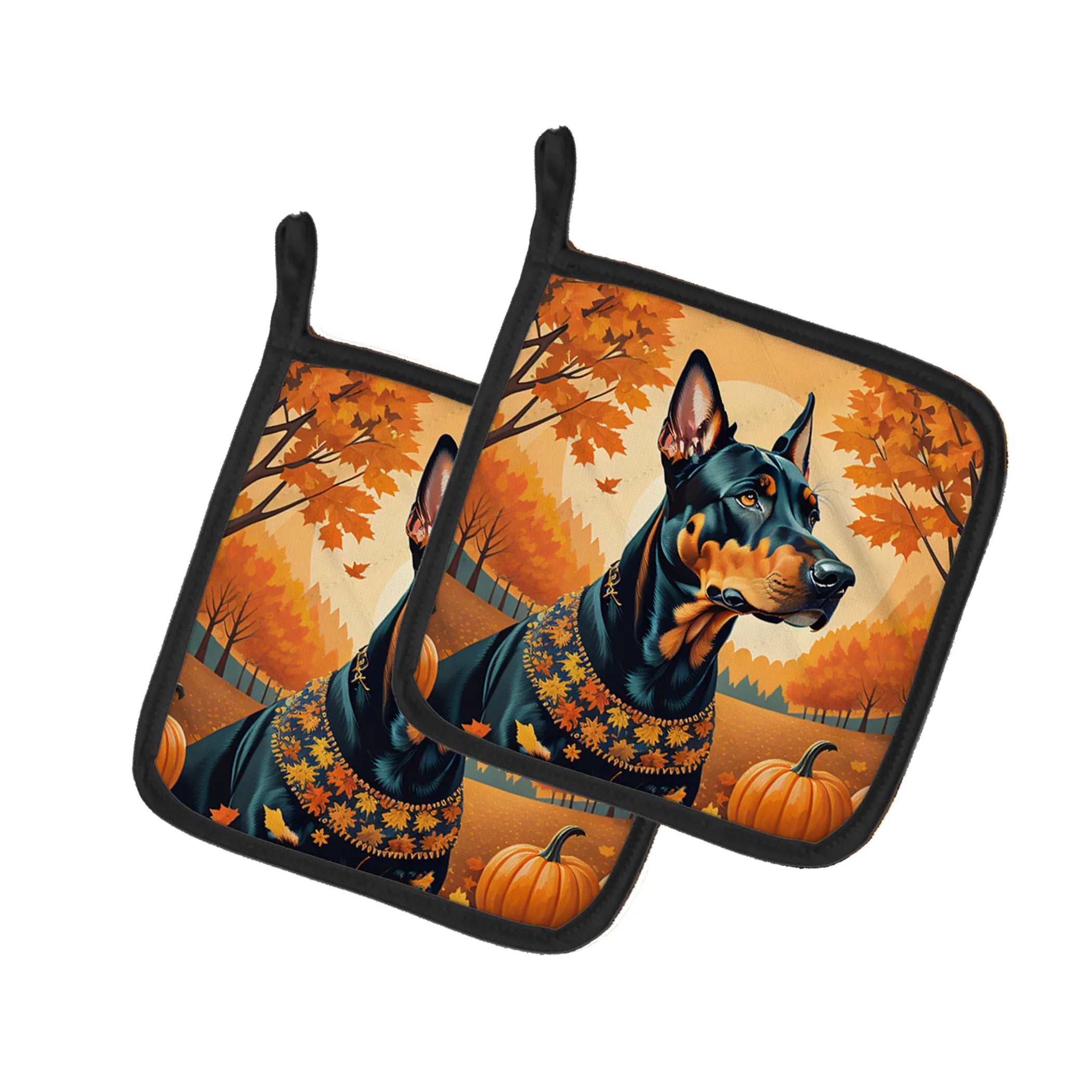 Autumn Leaves Pair of Pot Holders - Size: 7.5HX7.5W | Pack Of: 1 | Collection name: Autumn leaves