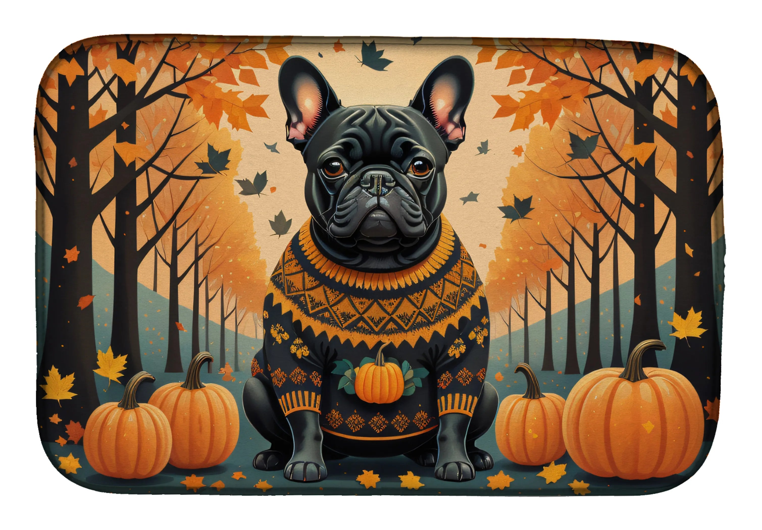 Autumn Leaves Dish Drying Mat - Size: 14  X 21" | Pack Of: 1 | Collection name: Autumn leaves