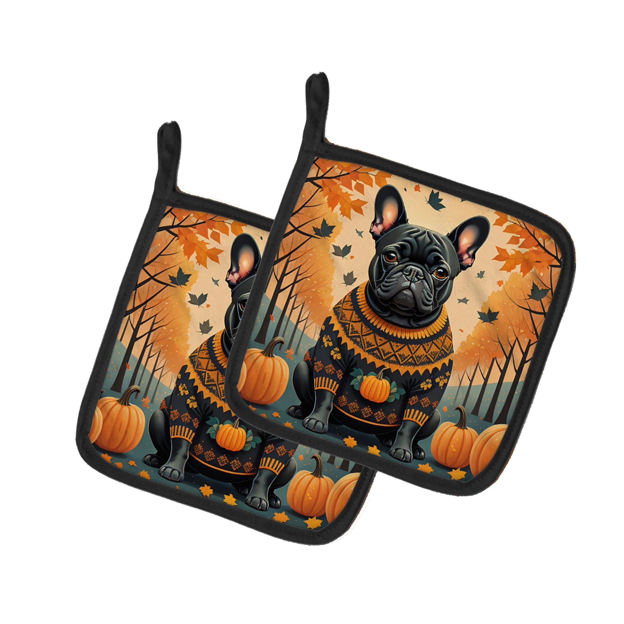 Autumn Leaves Pair of Pot Holders - Size: 7.5HX7.5W | Pack Of: 1 | Collection name: Autumn leaves
