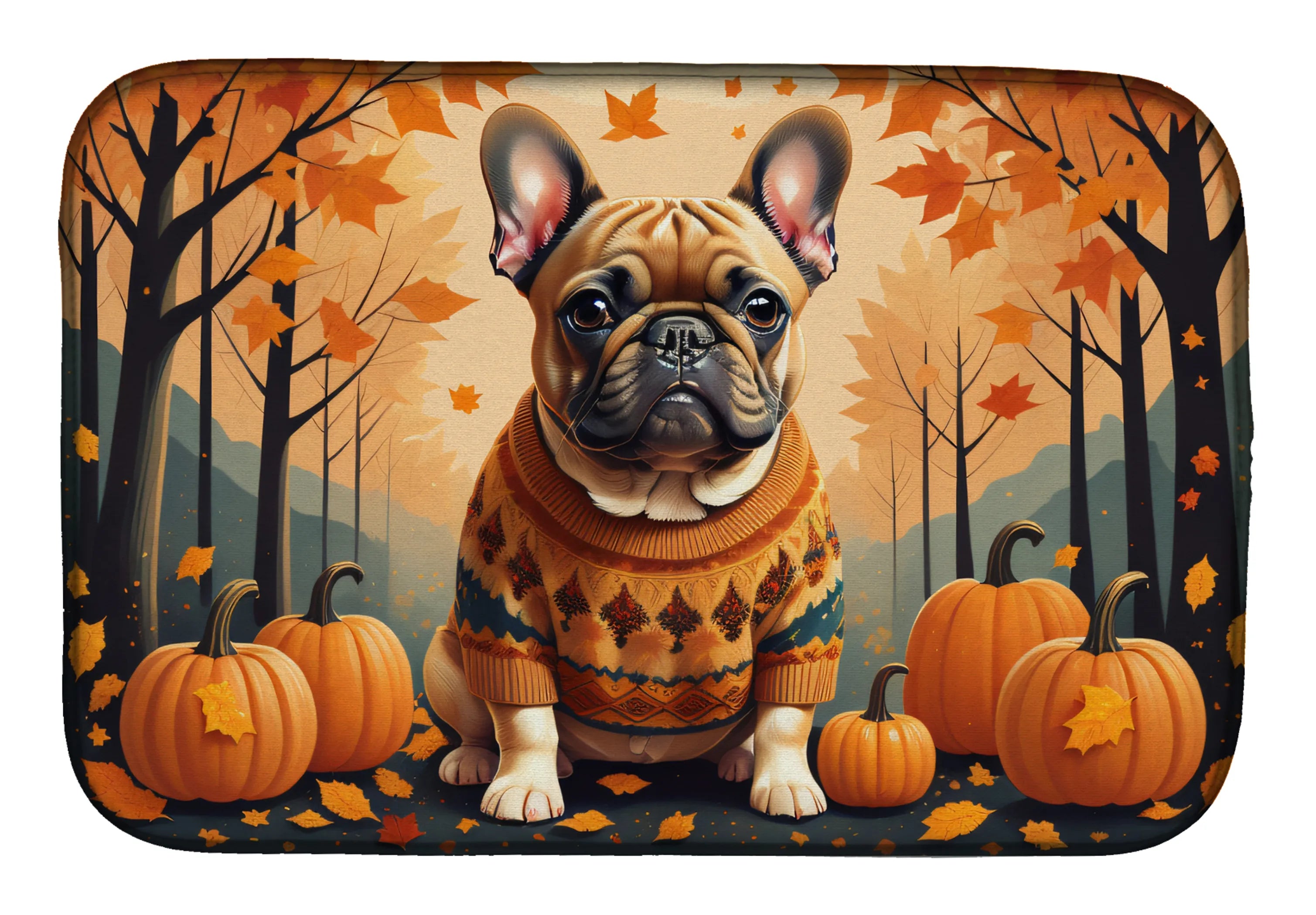 Autumn Leaves Dish Drying Mat - Size: 14  X 21" | Pack Of: 1 | Collection name: Autumn leaves