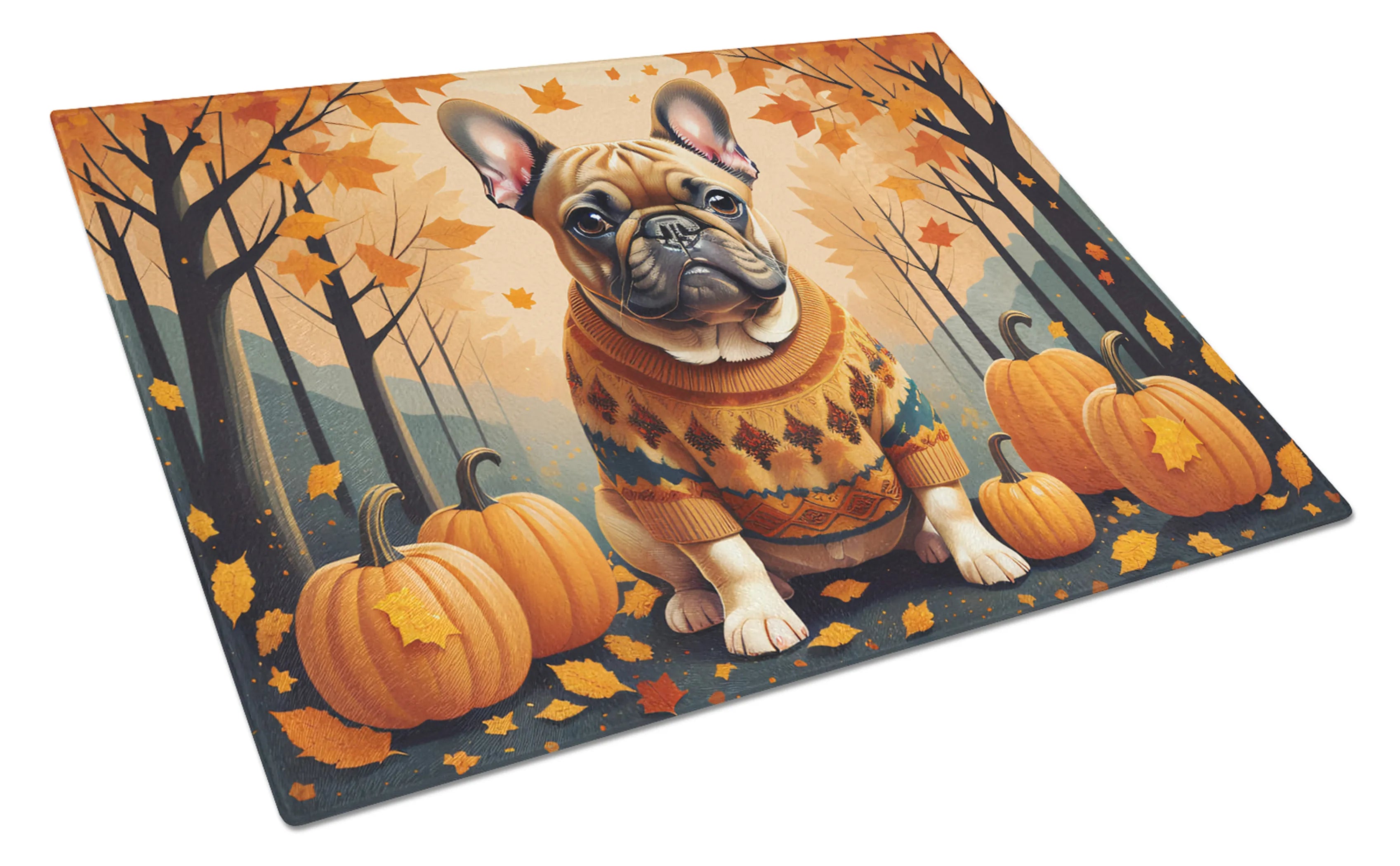 Autumn Leaves Glass Cutting Board - Size: LARGE | Pack Of: 1 | Collection name: Autumn leaves