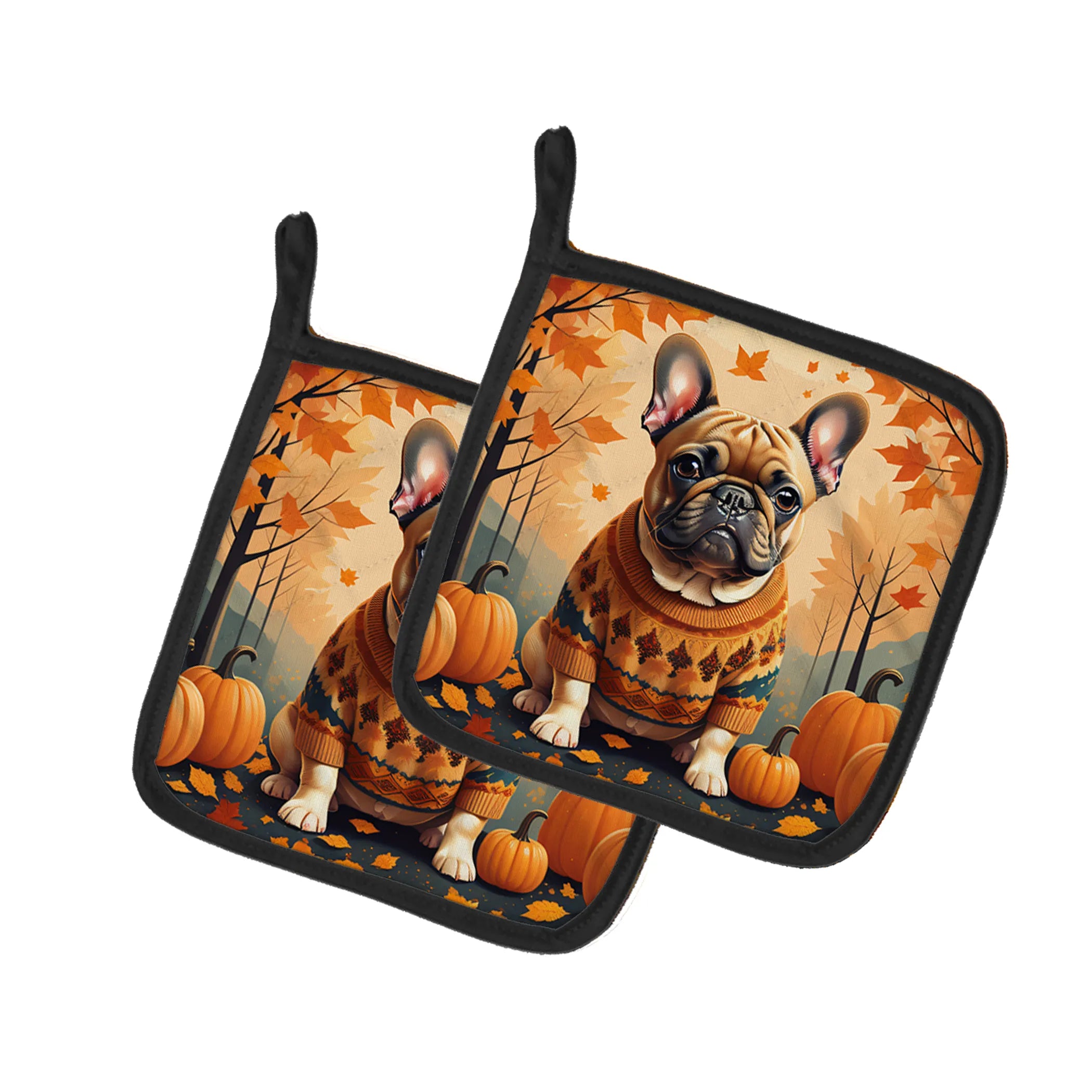 Autumn Leaves Pair of Pot Holders - Size: 7.5HX7.5W | Pack Of: 1 | Collection name: Autumn leaves