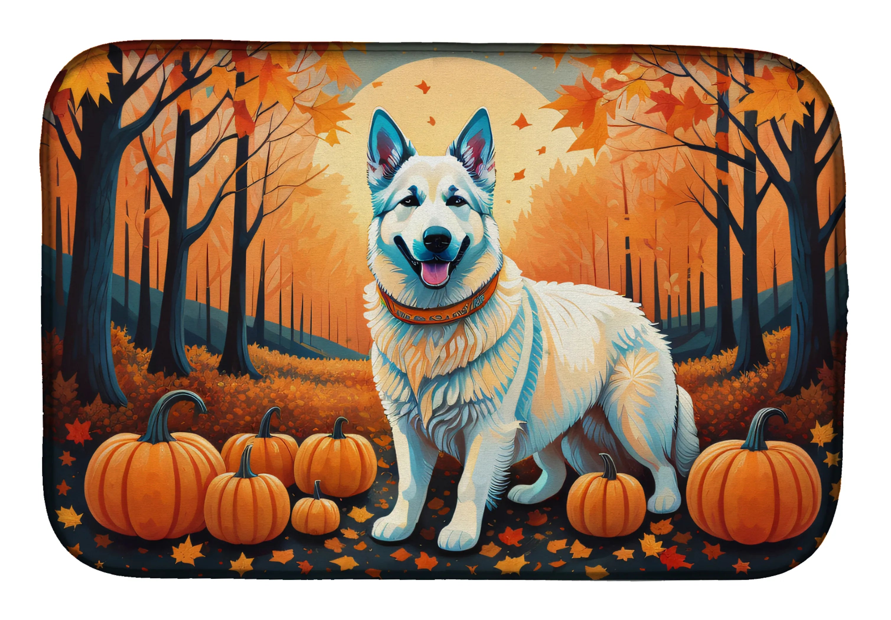 Autumn Leaves Dish Drying Mat - Size: 14  X 21" | Pack Of: 1 | Collection name: Autumn leaves