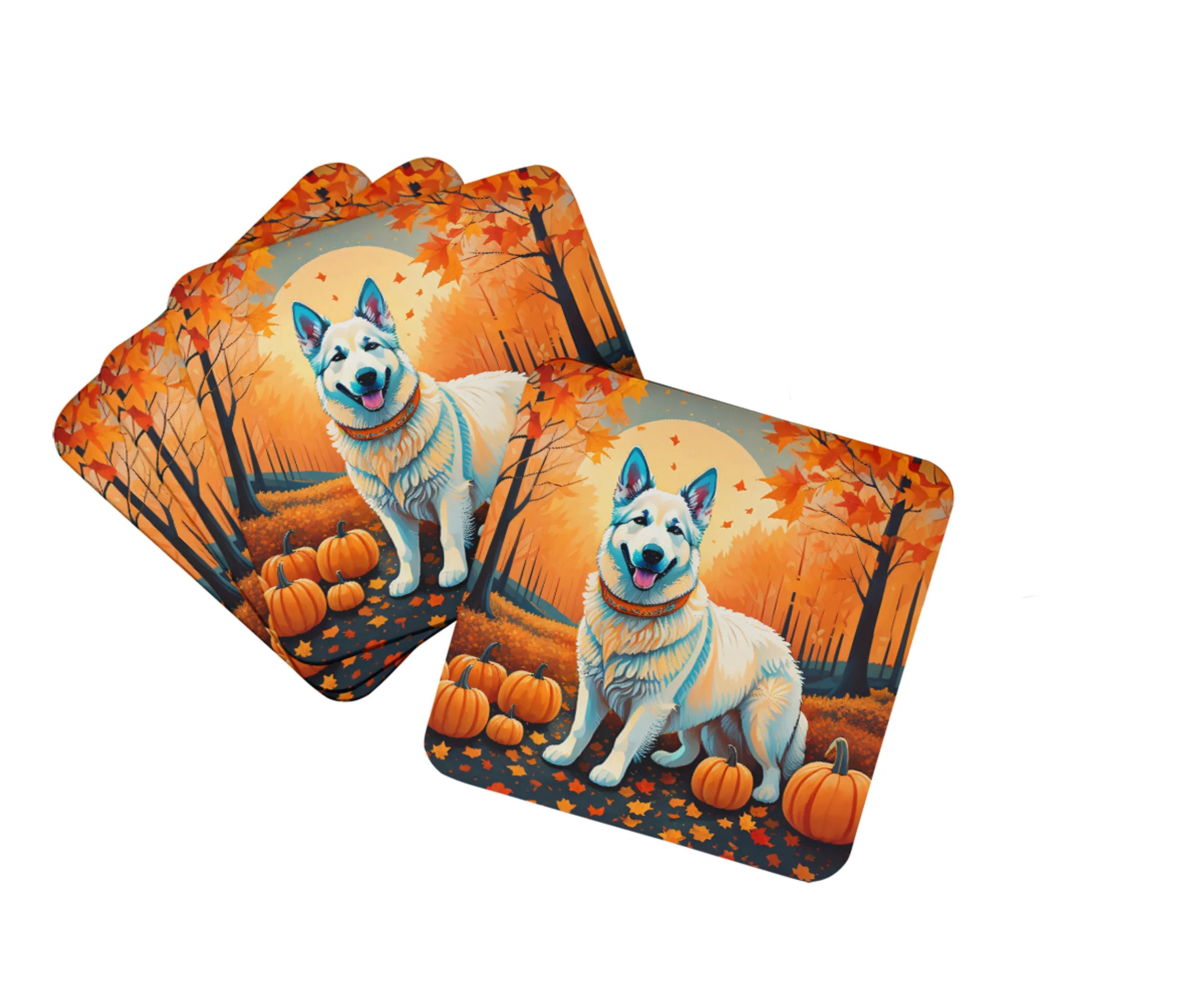 Autumn Leaves Foam Coasters - Size: 3.5 | Pack Of: 1 | Collection name: Autumn leaves