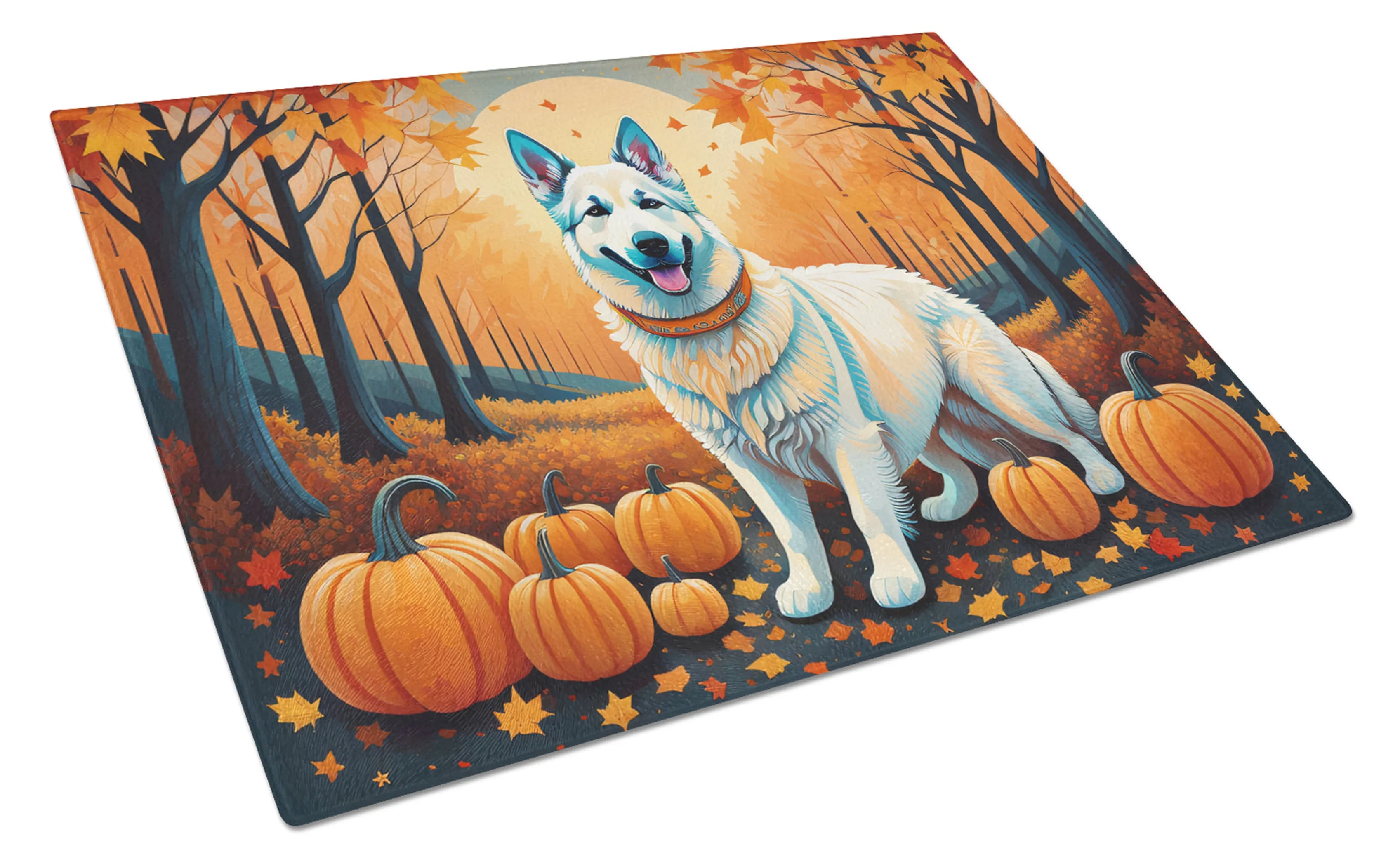 Autumn Leaves Glass Cutting Board - Size: LARGE | Pack Of: 1 | Collection name: Autumn leaves