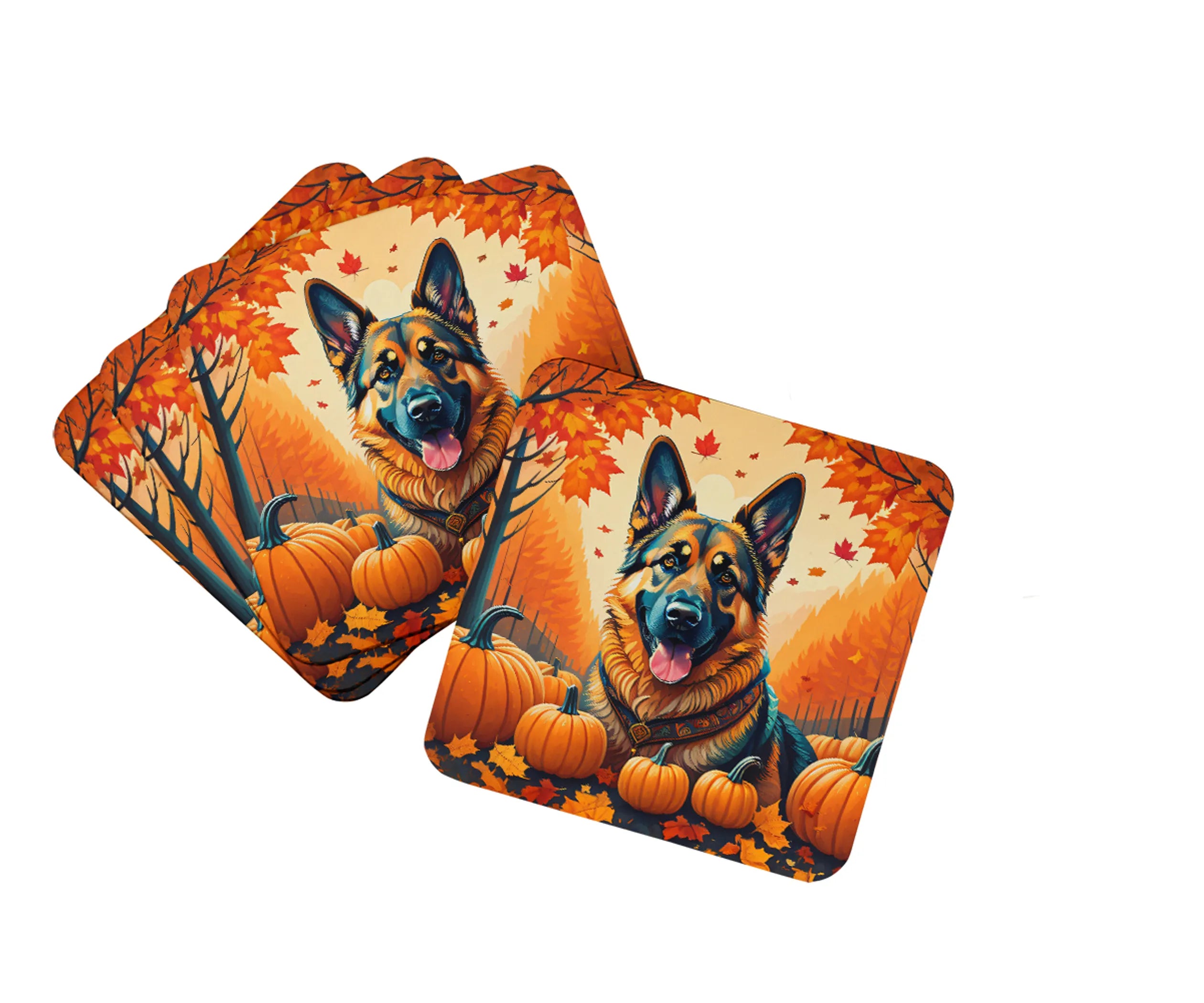 Autumn Leaves Foam Coasters - Size: 3.5 | Pack Of: 1 | Collection name: Autumn leaves