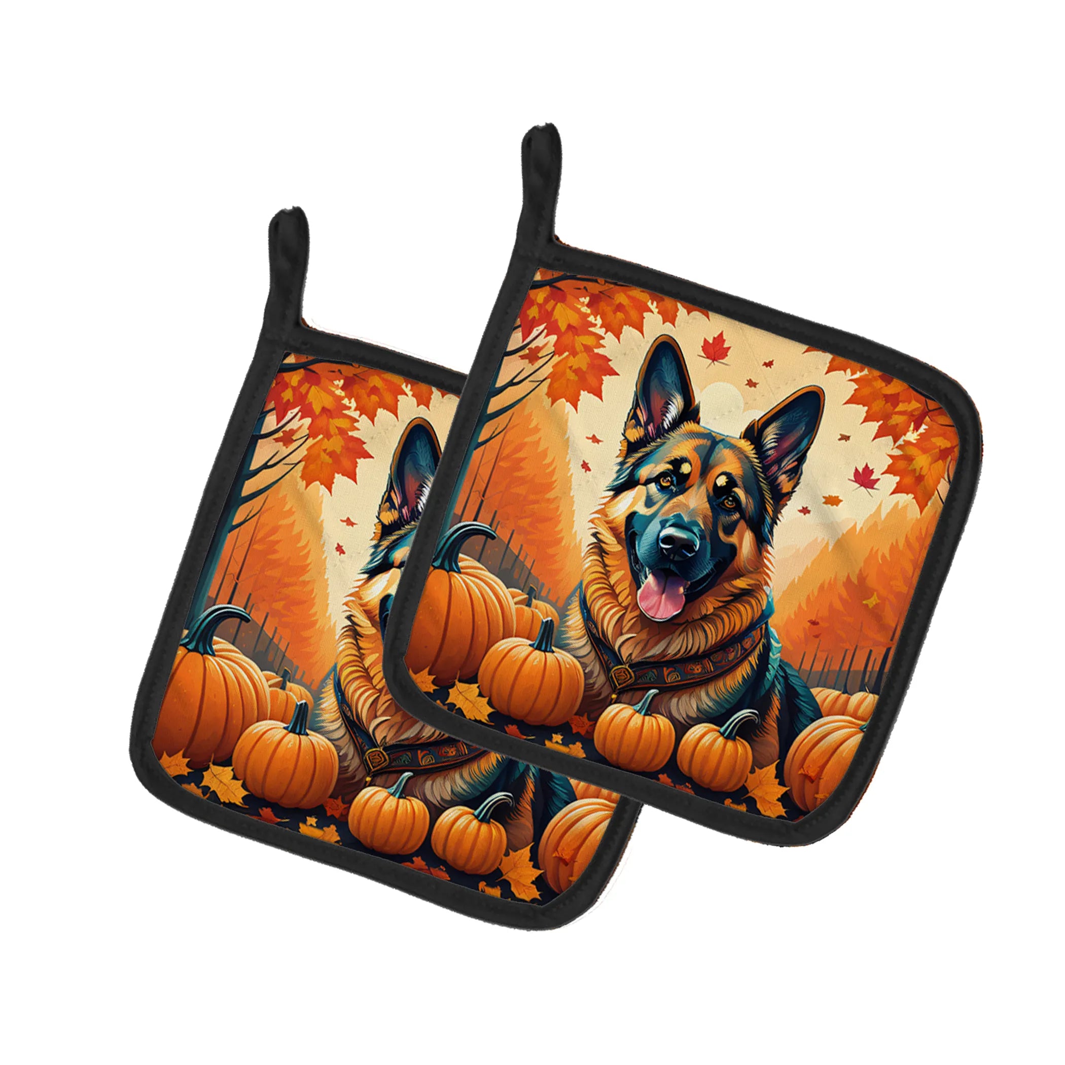 Autumn Leaves Pair of Pot Holders - Size: 7.5HX7.5W | Pack Of: 1 | Collection name: Autumn leaves