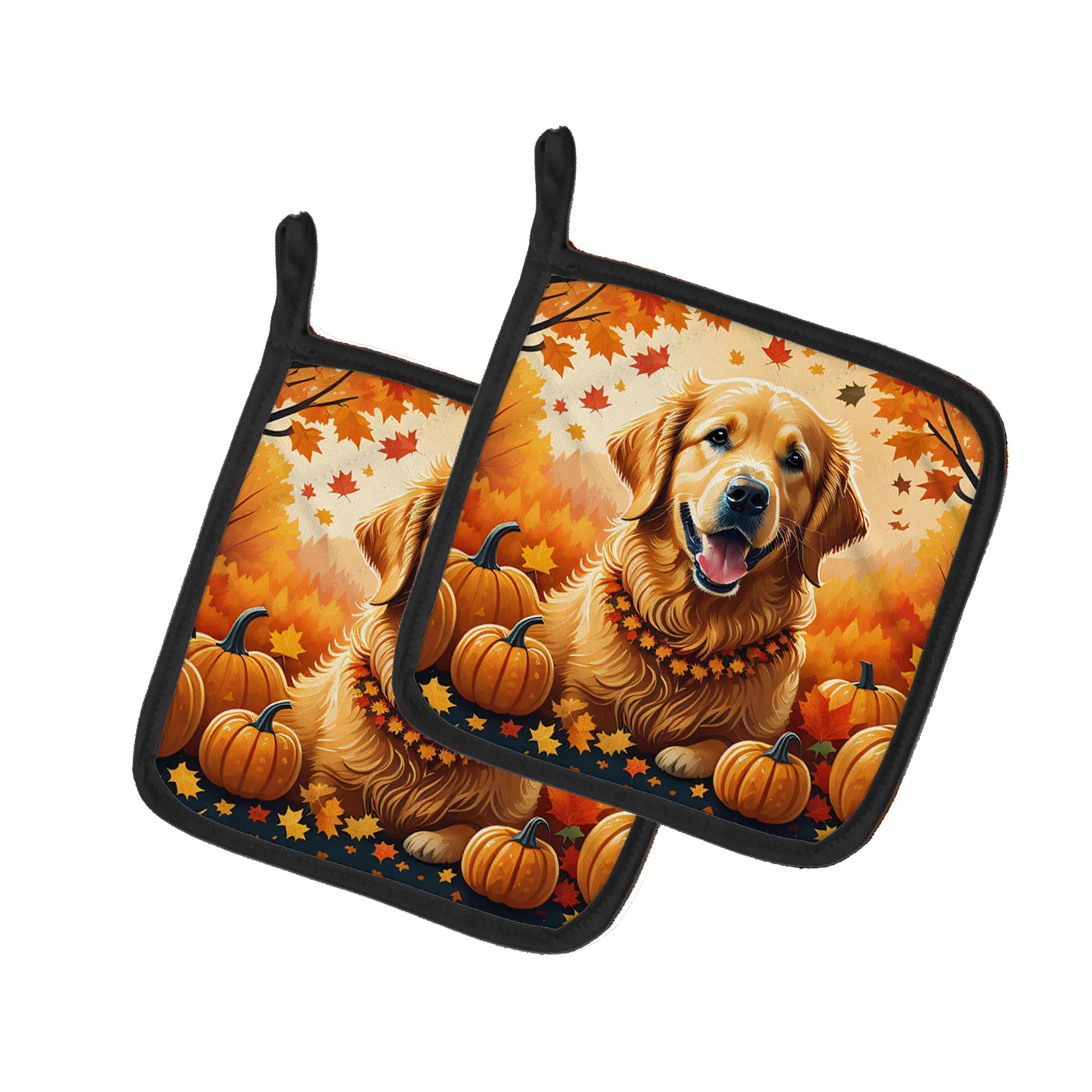 Autumn Leaves Pair of Pot Holders - Size: 7.5HX7.5W | Pack Of: 1 | Collection name: Autumn leaves
