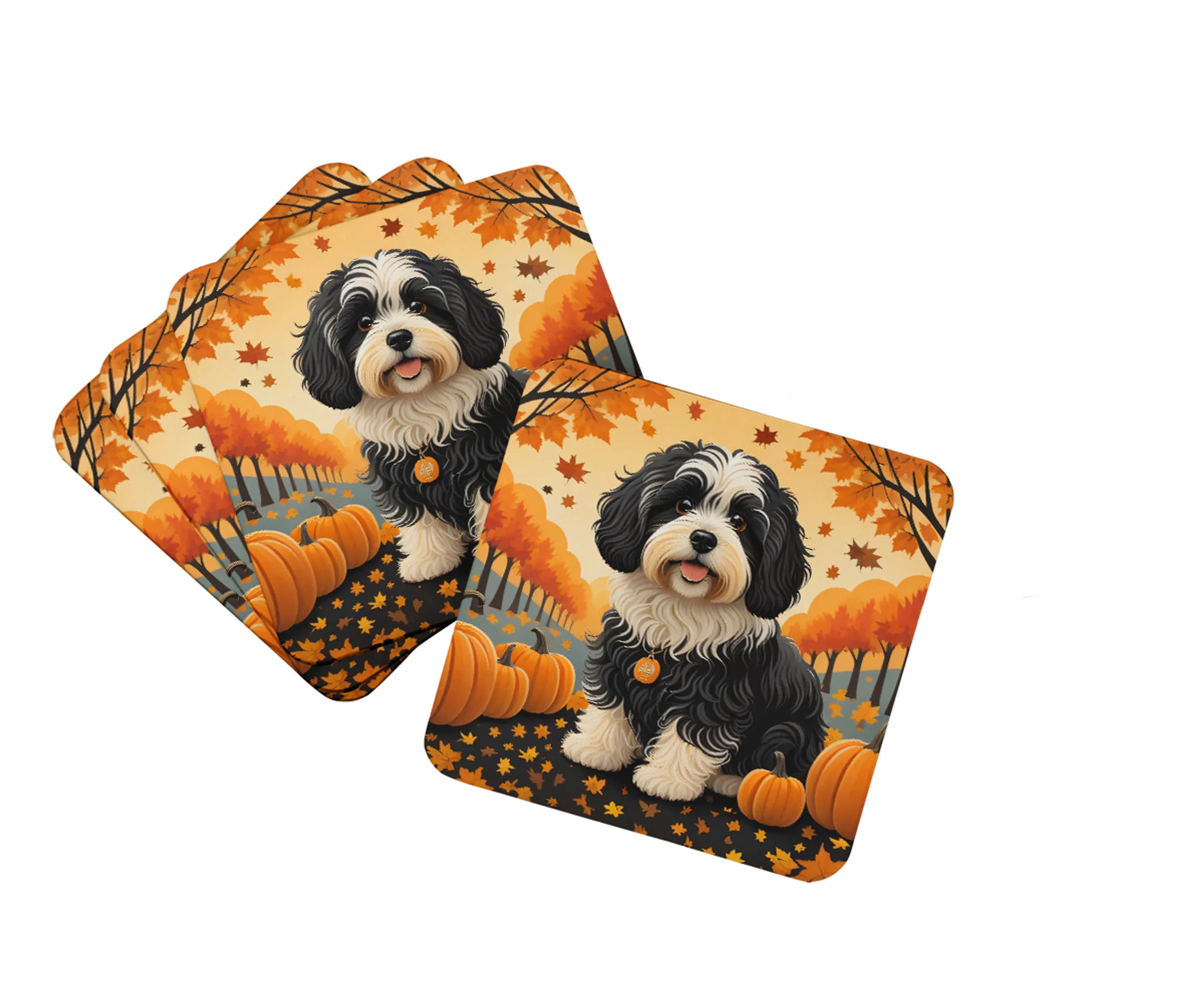 Autumn Leaves Foam Coasters - Size: 3.5 | Pack Of: 1 | Collection name: Autumn leaves