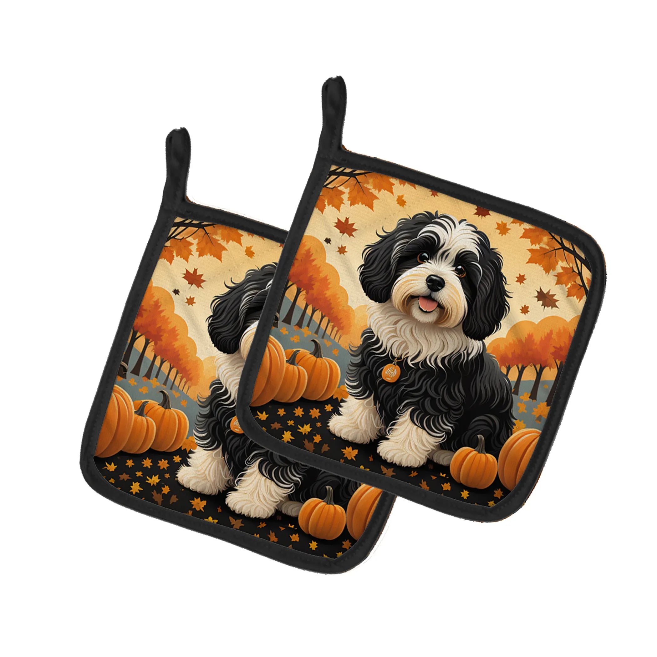 Autumn Leaves Pair of Pot Holders - Size: 7.5HX7.5W | Pack Of: 1 | Collection name: Autumn leaves
