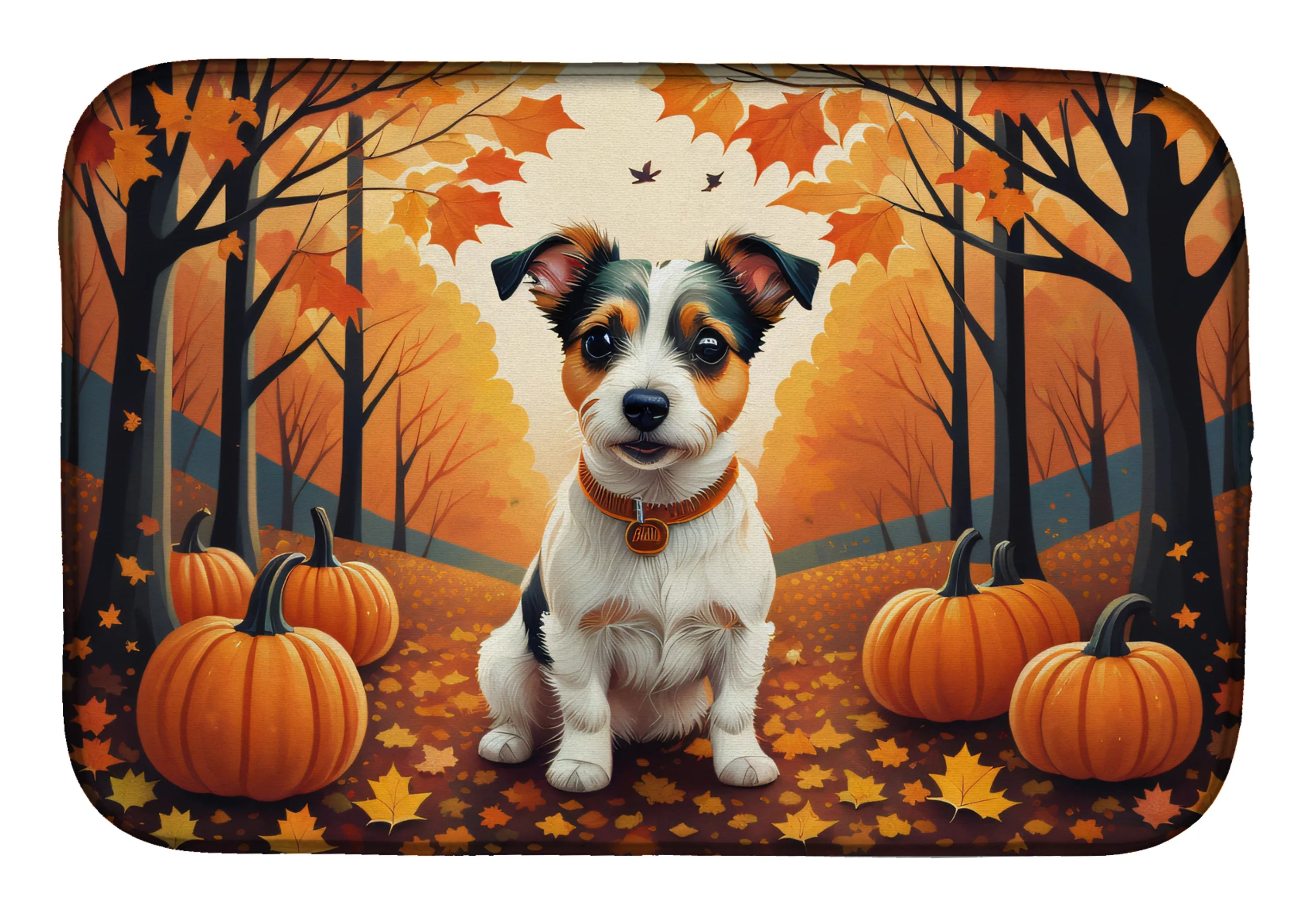 Autumn Leaves Dish Drying Mat - Size: 14  X 21" | Pack Of: 1 | Collection name: Autumn leaves