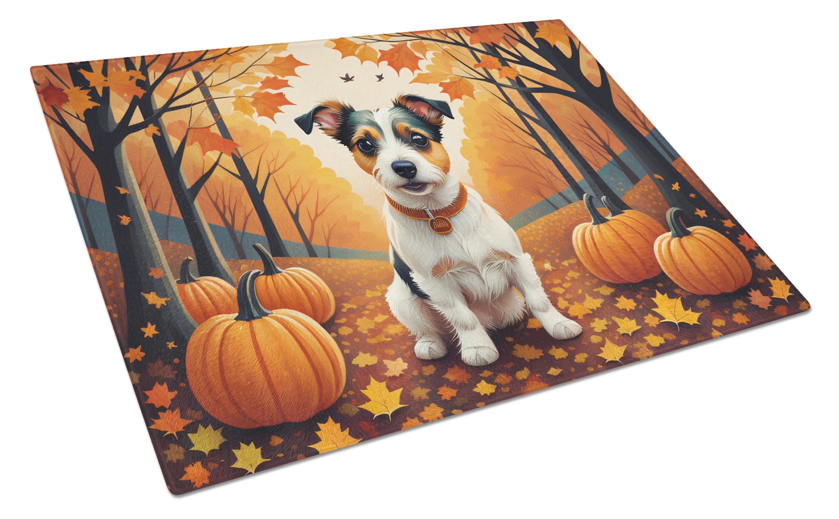 Autumn Leaves Glass Cutting Board - Size: LARGE | Pack Of: 1 | Collection name: Autumn leaves