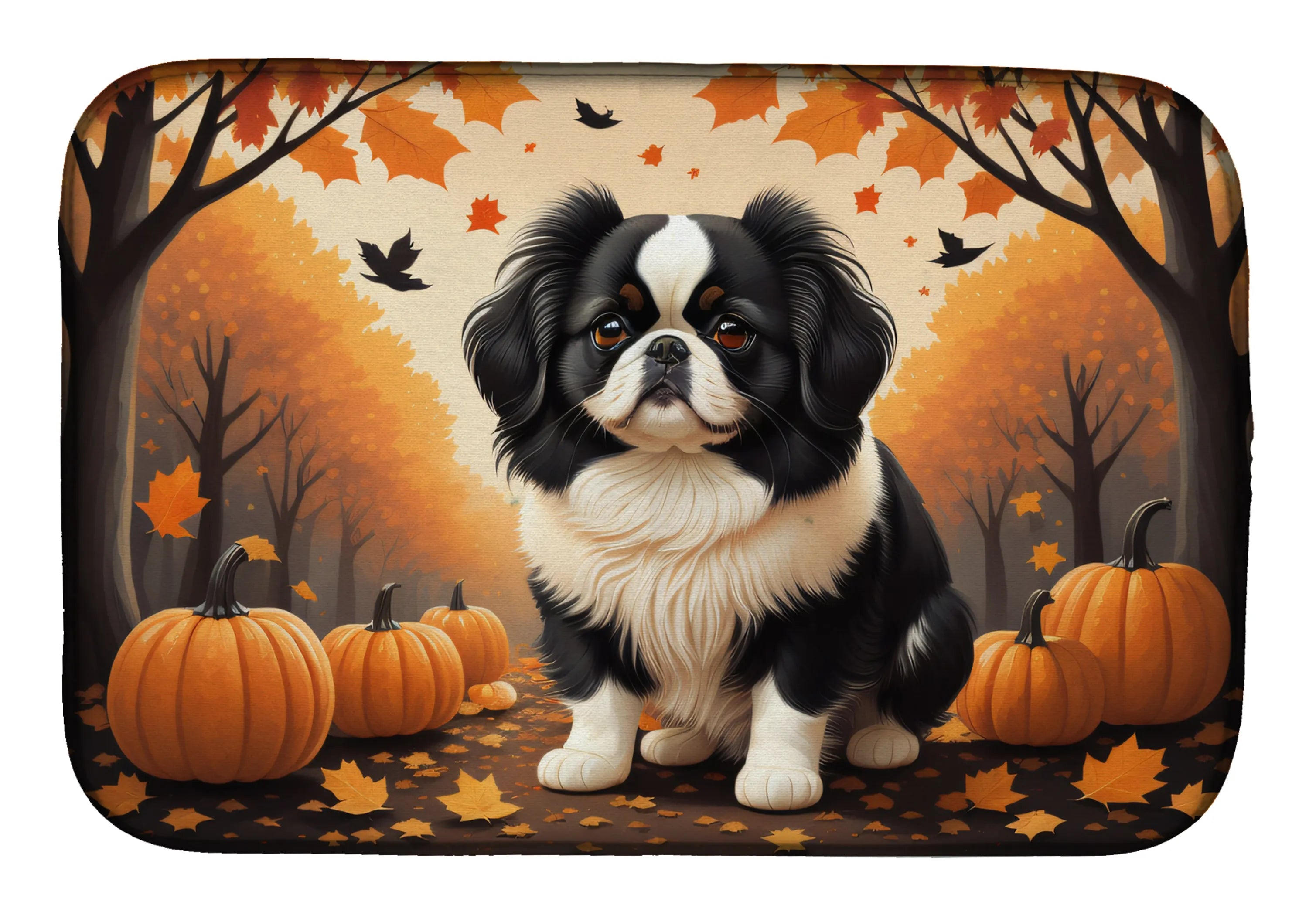 Autumn Leaves Dish Drying Mat - Size: 14  X 21" | Pack Of: 1 | Collection name: Autumn leaves