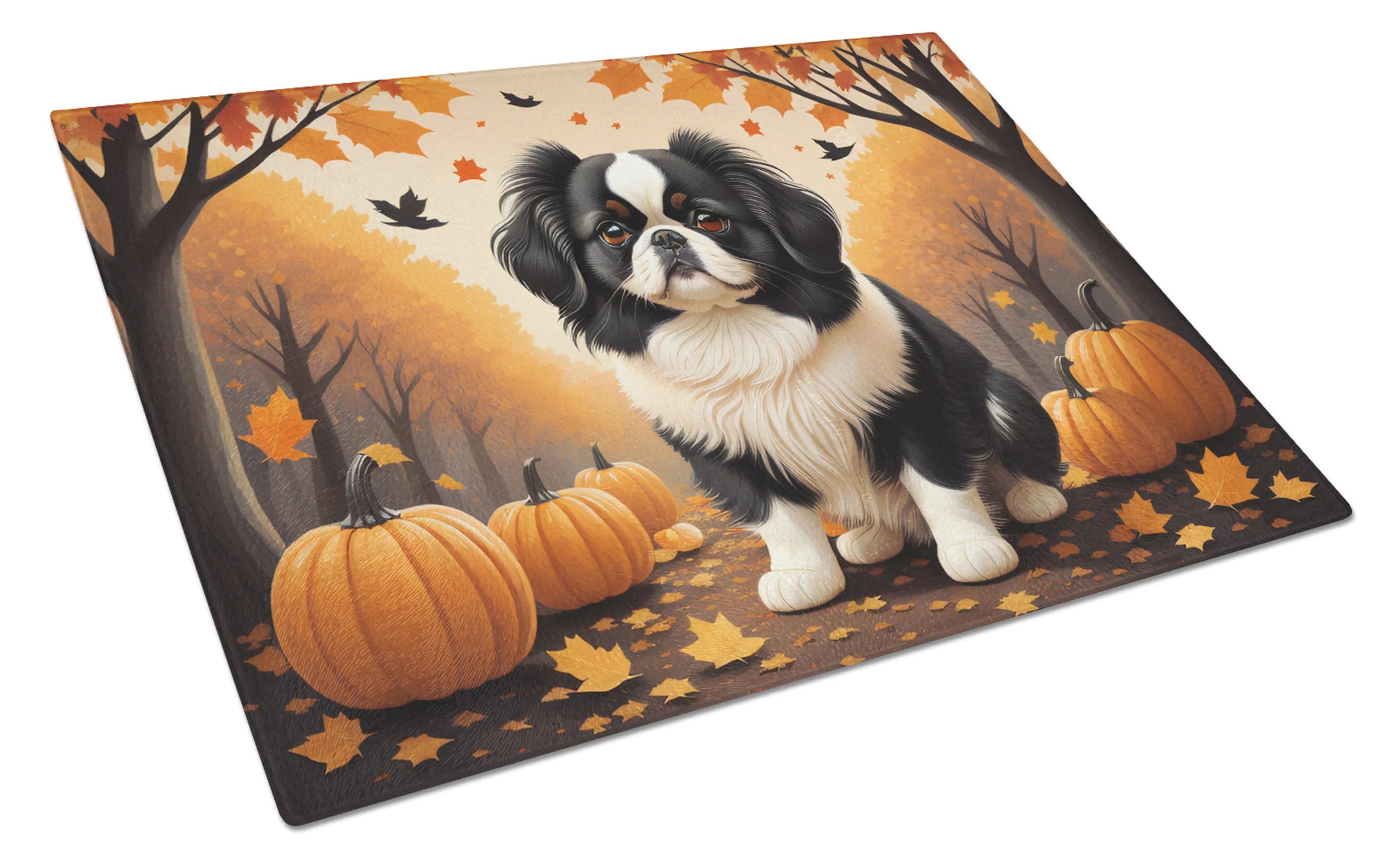 Autumn Leaves Glass Cutting Board - Size: LARGE | Pack Of: 1 | Collection name: Autumn leaves