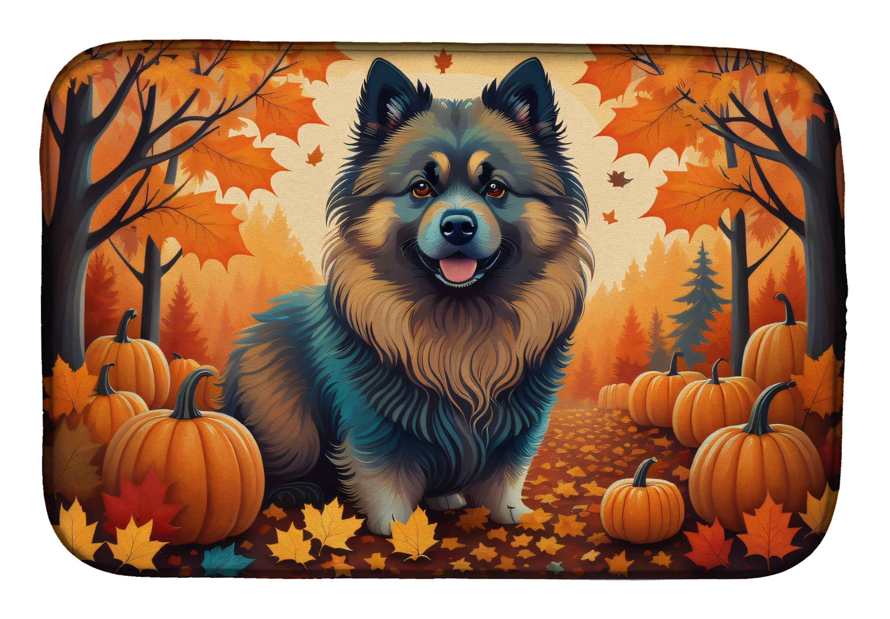 Autumn Leaves Dish Drying Mat - Size: 14  X 21" | Pack Of: 1 | Collection name: Autumn leaves