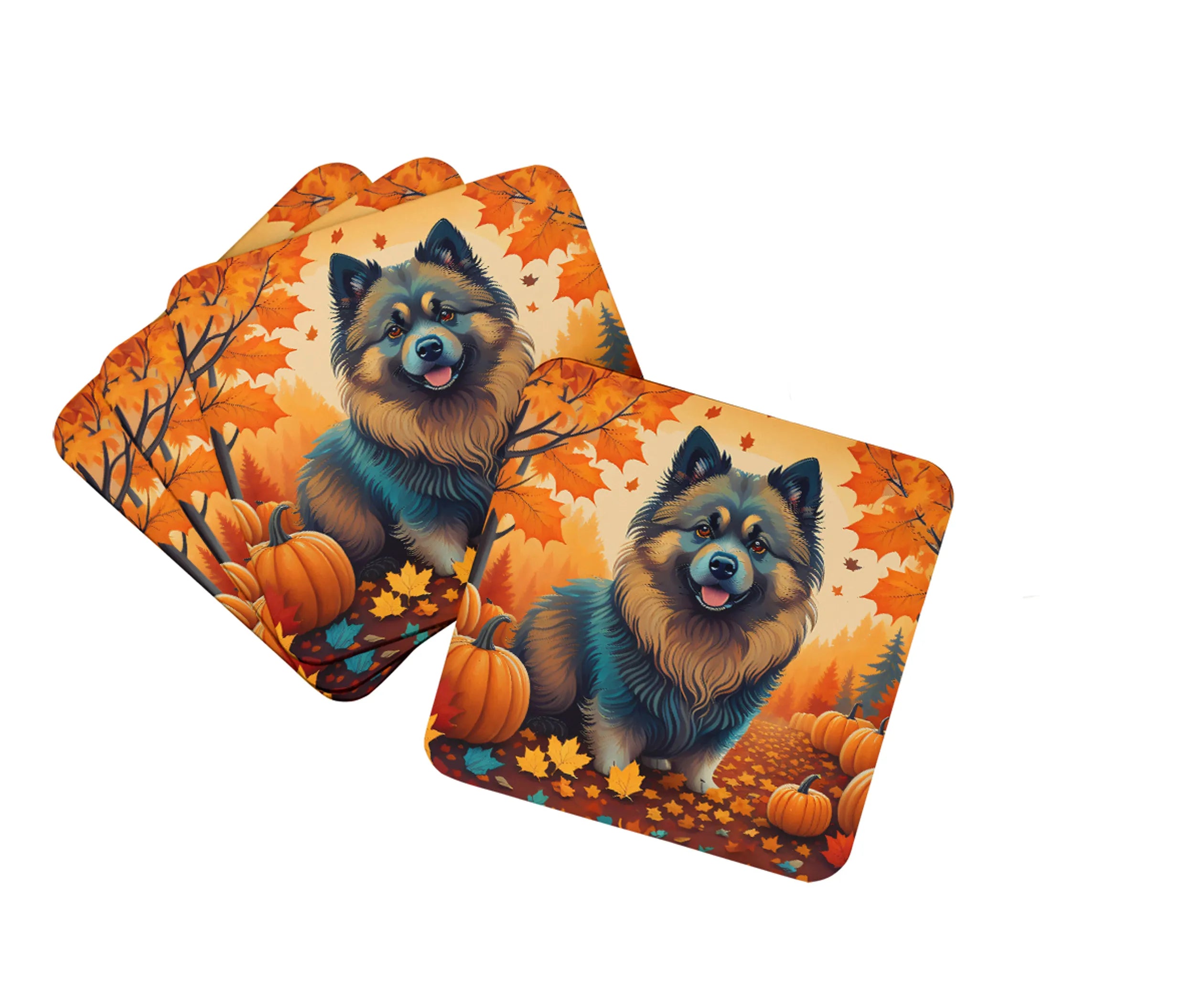 Autumn Leaves Foam Coasters - Size: 3.5 | Pack Of: 1 | Collection name: Autumn leaves