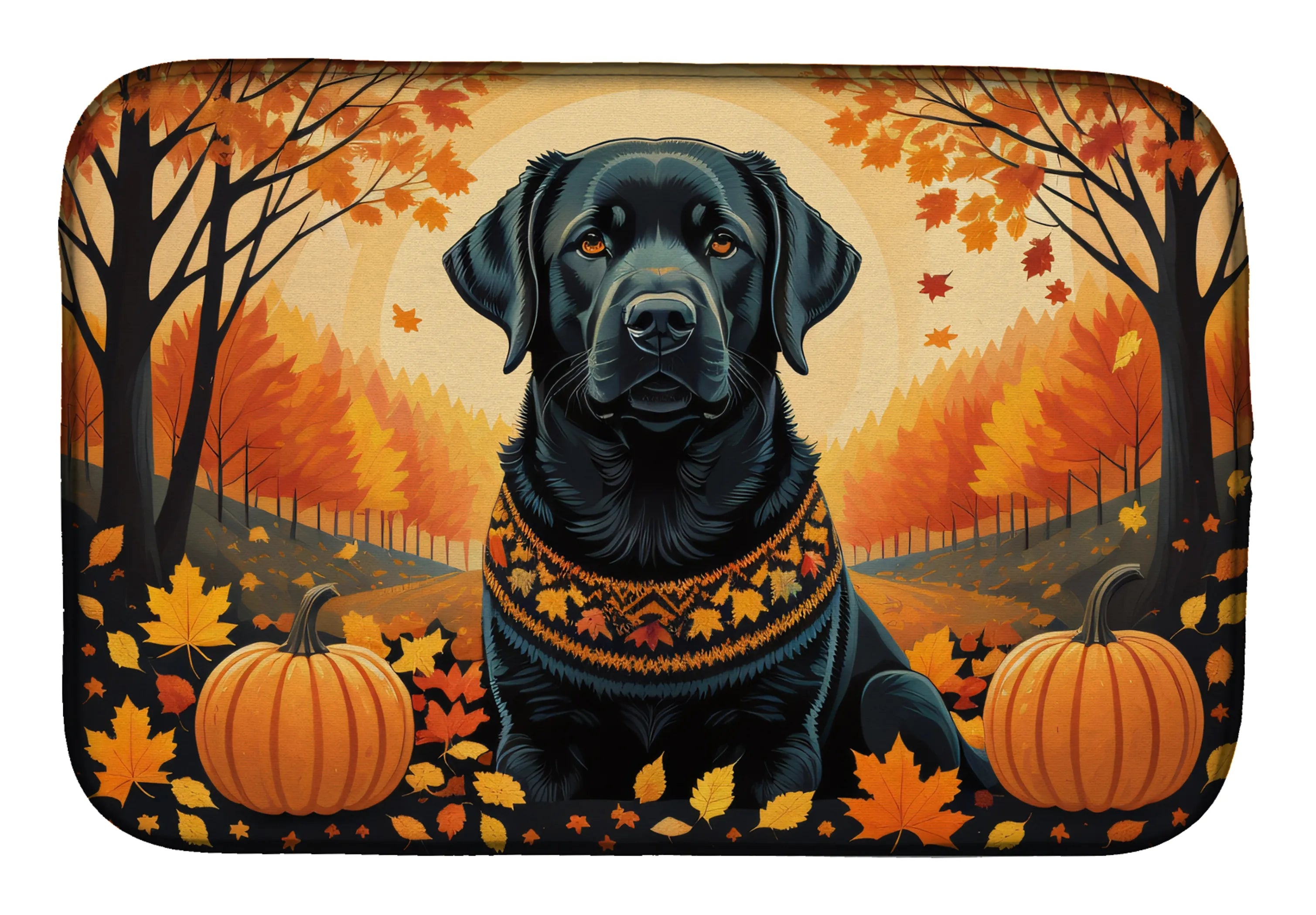 Autumn Leaves Dish Drying Mat - Size: 14  X 21" | Pack Of: 1 | Collection name: Autumn leaves