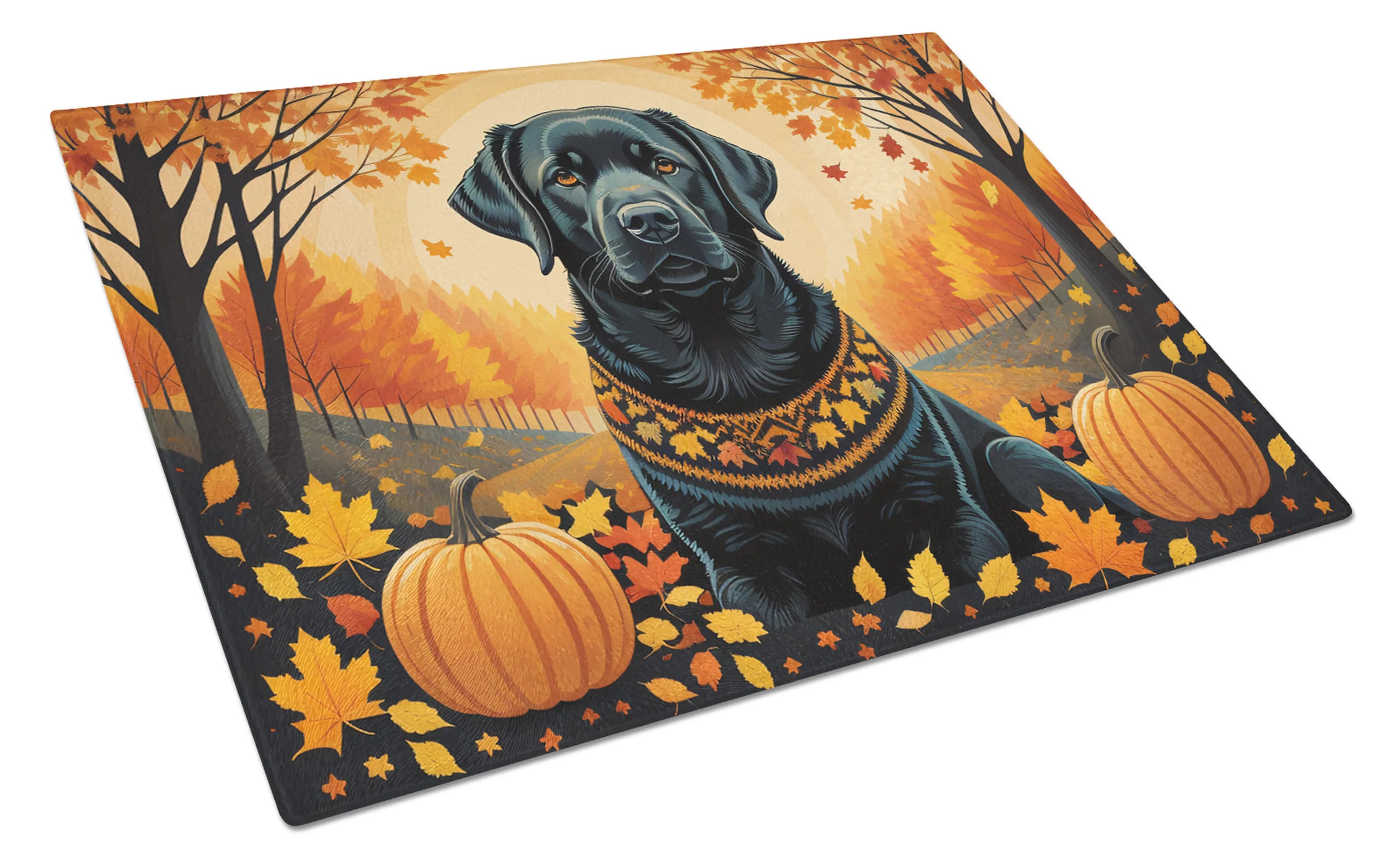 Autumn Leaves Glass Cutting Board - Size: LARGE | Pack Of: 1 | Collection name: Autumn leaves