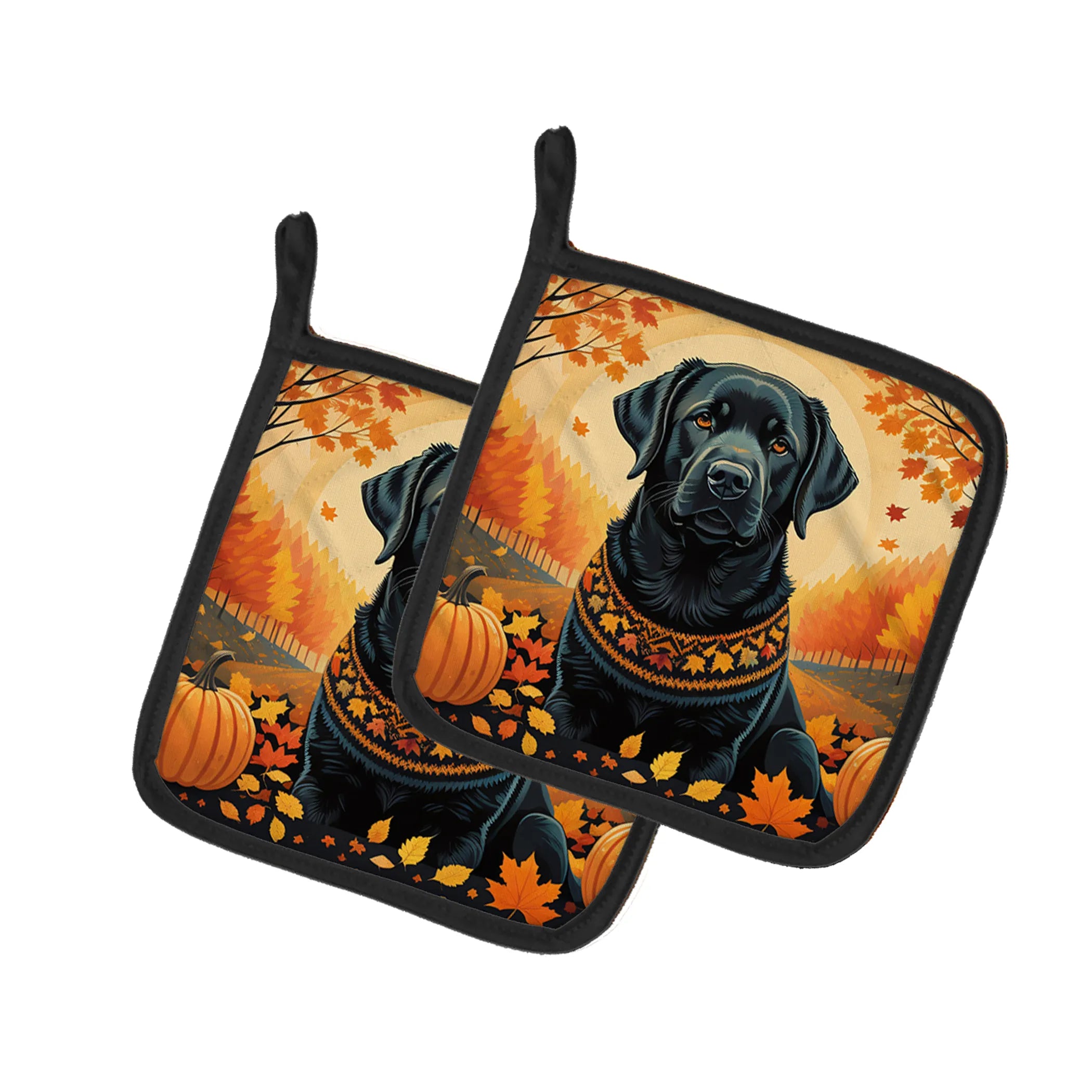 Autumn Leaves Pair of Pot Holders - Size: 7.5HX7.5W | Pack Of: 1 | Collection name: Autumn leaves