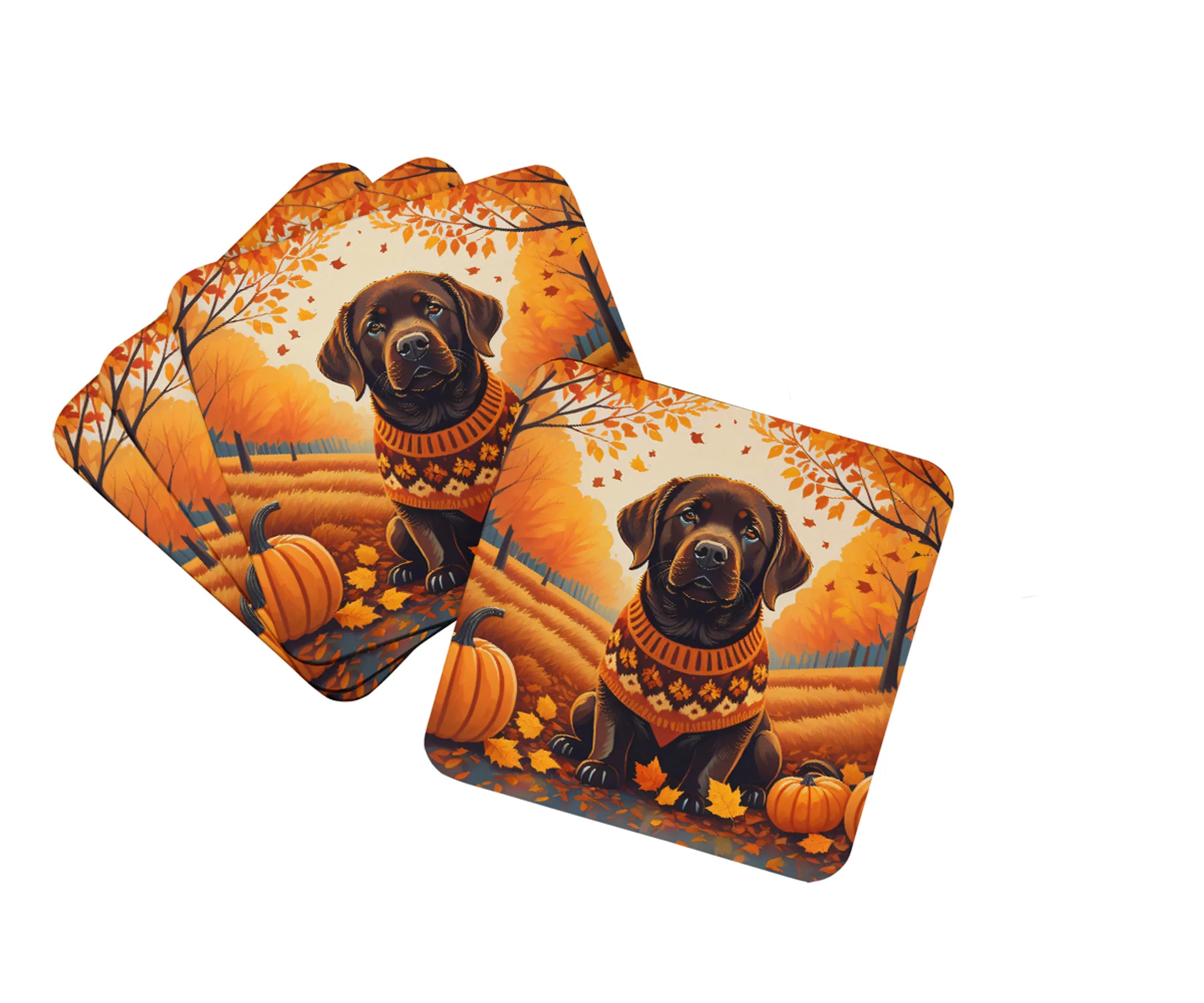 Autumn Leaves Foam Coasters - Size: 3.5 | Pack Of: 1 | Collection name: Autumn leaves