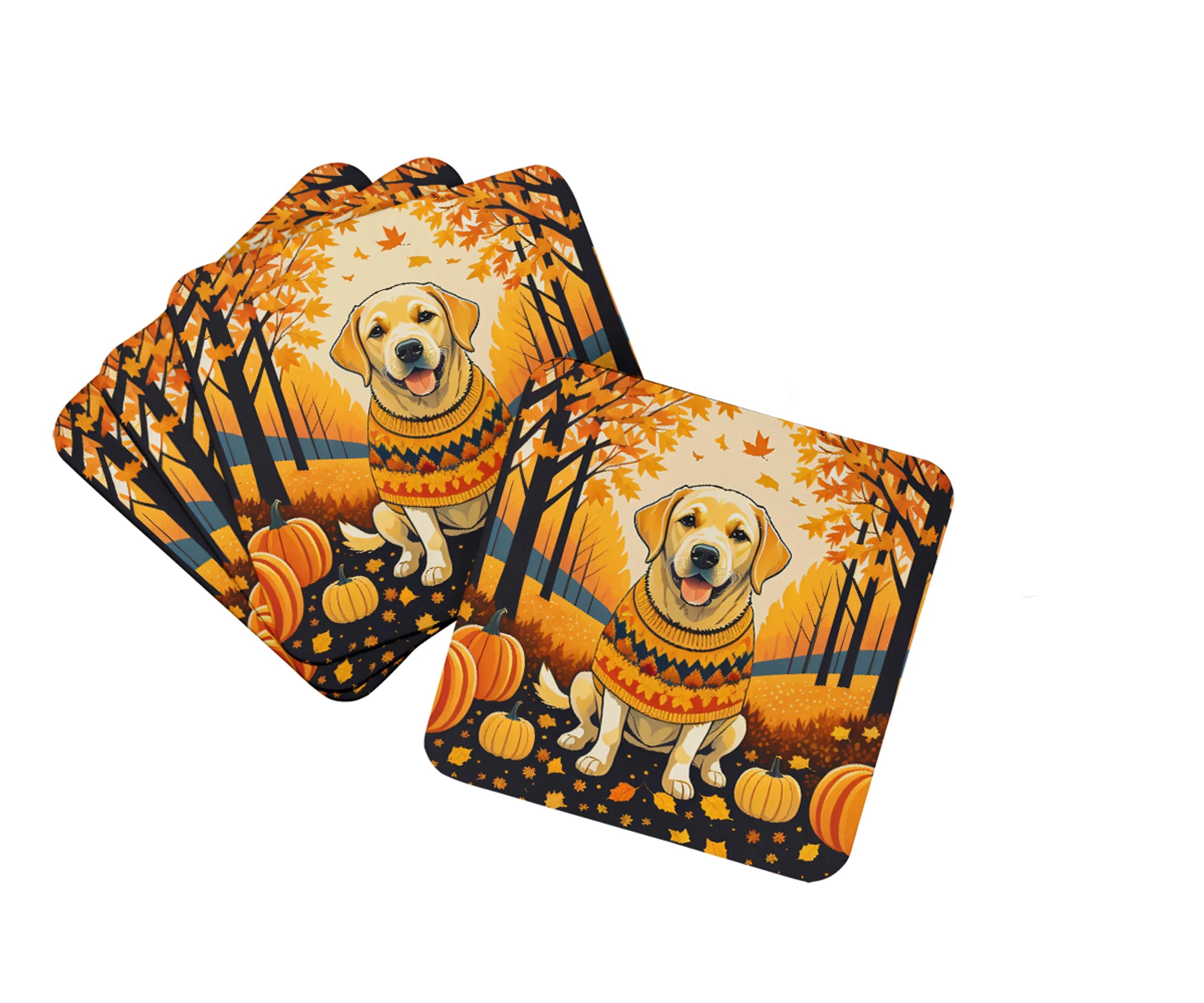 Autumn Leaves Foam Coasters - Size: 3.5 | Pack Of: 1 | Collection name: Autumn leaves