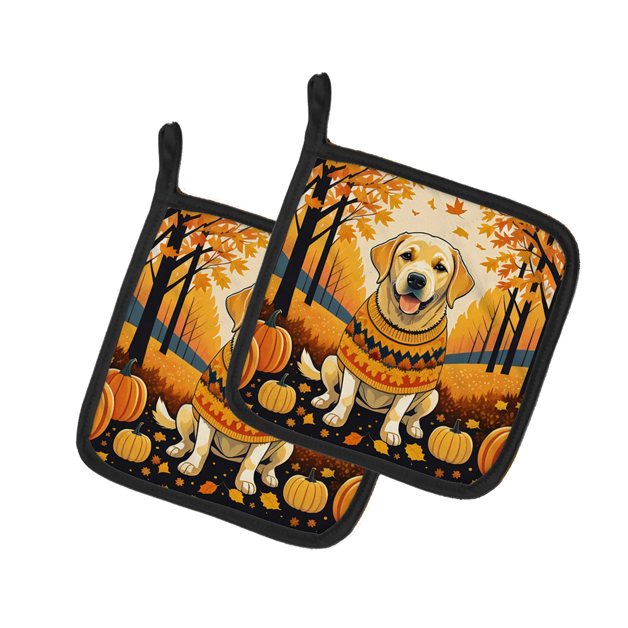 Autumn Leaves Pair of Pot Holders - Size: 7.5HX7.5W | Pack Of: 1 | Collection name: Autumn leaves