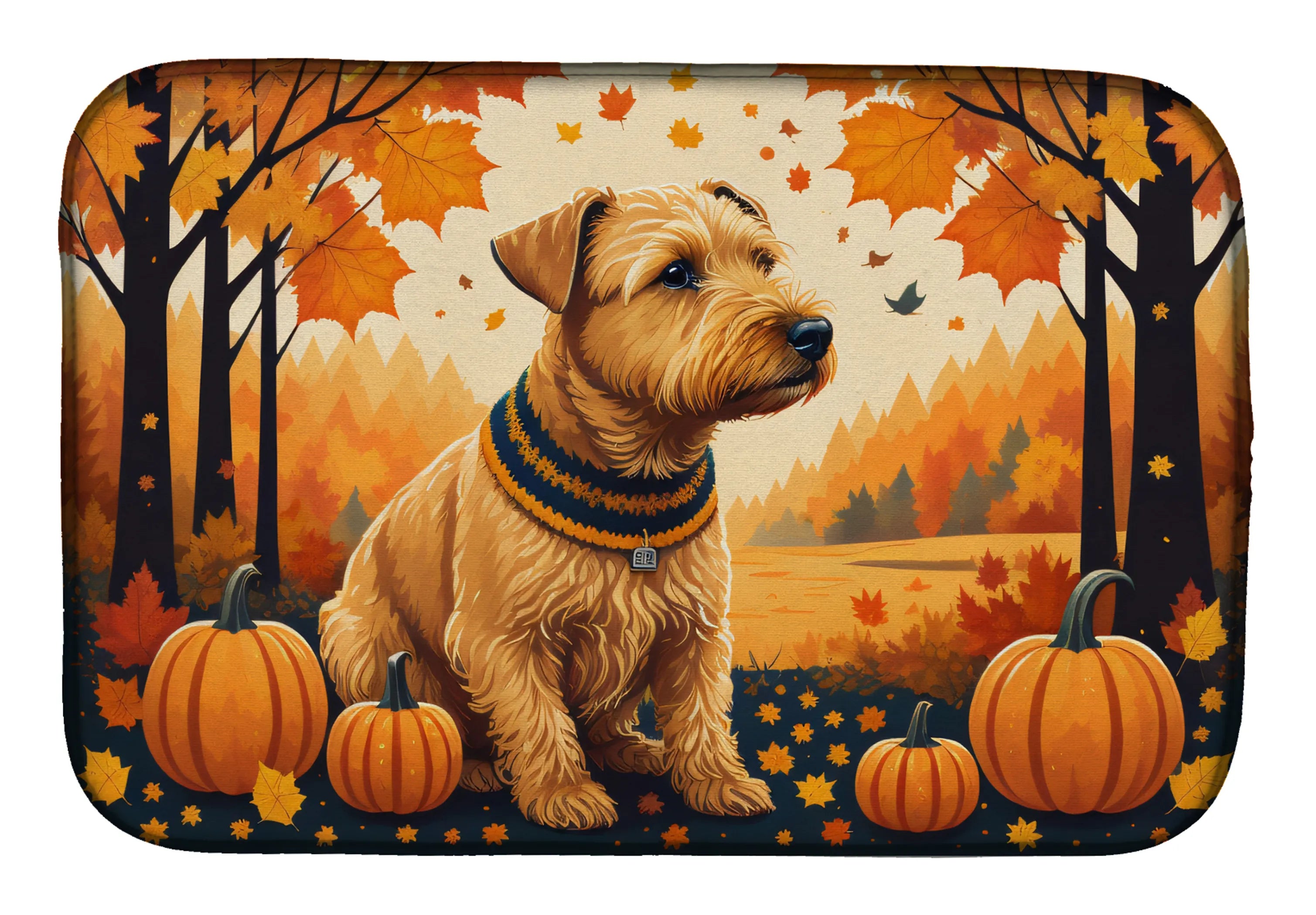 Autumn Leaves Dish Drying Mat - Size: 14  X 21" | Pack Of: 1 | Collection name: Autumn leaves