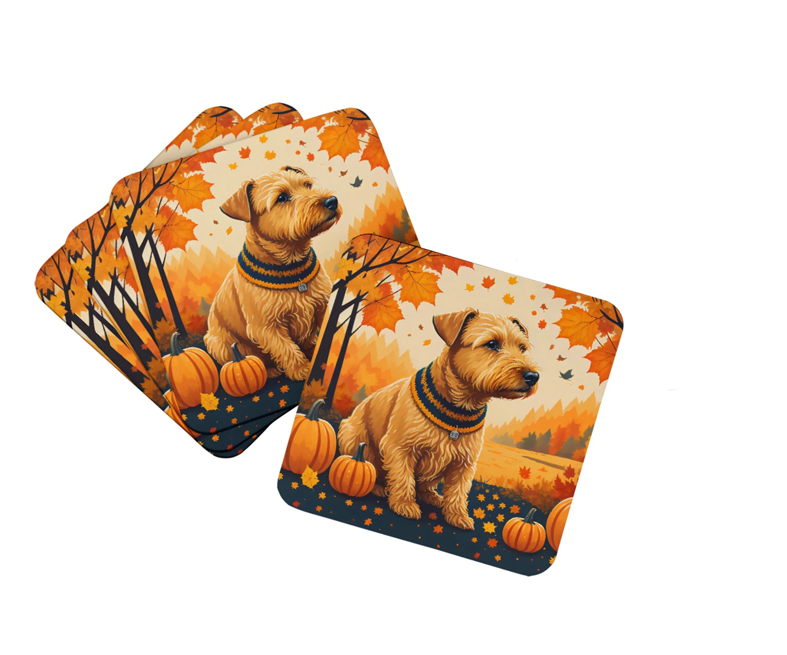 Autumn Leaves Foam Coasters - Size: 3.5 | Pack Of: 1 | Collection name: Autumn leaves