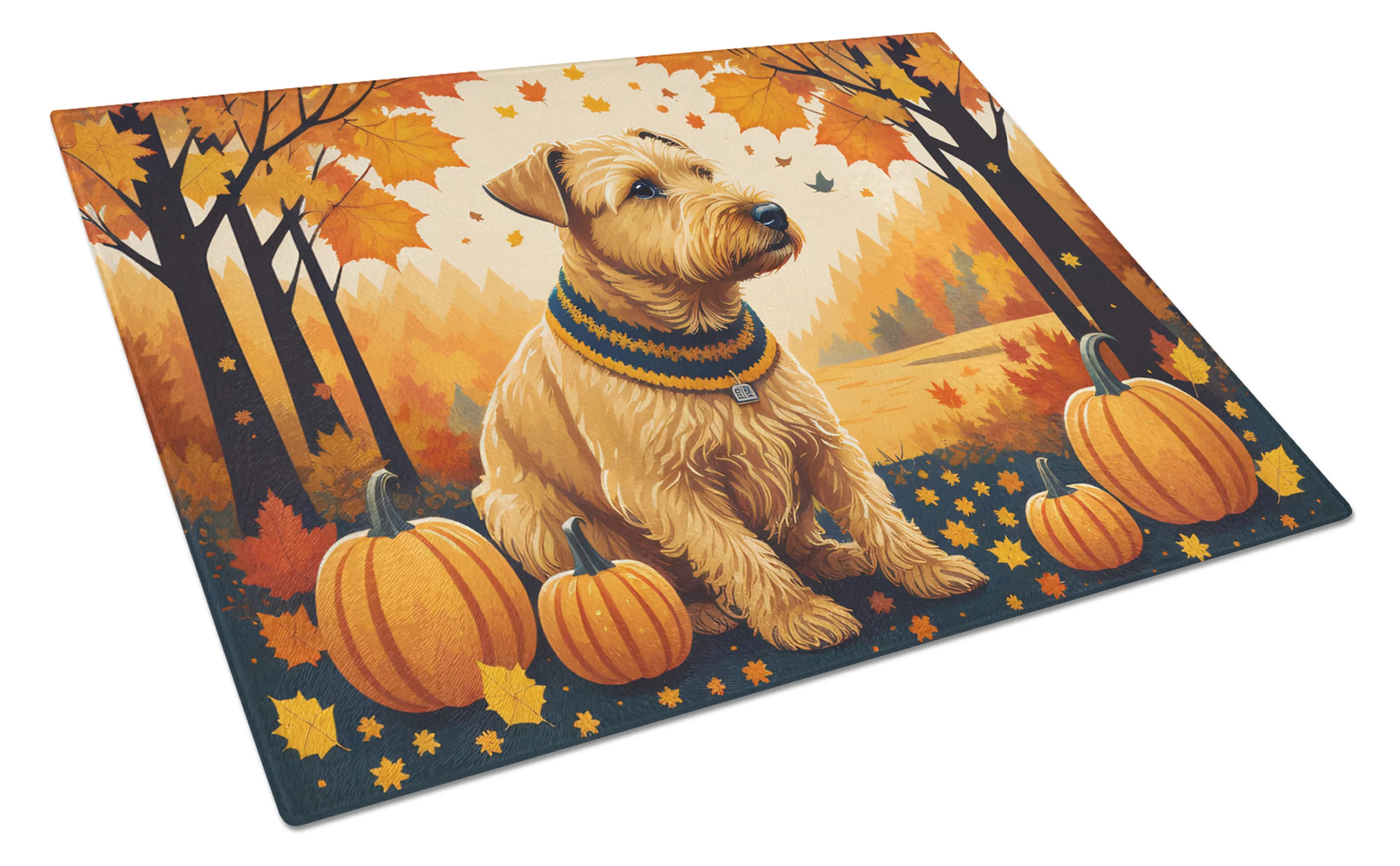 Autumn Leaves Glass Cutting Board - Size: LARGE | Pack Of: 1 | Collection name: Autumn leaves