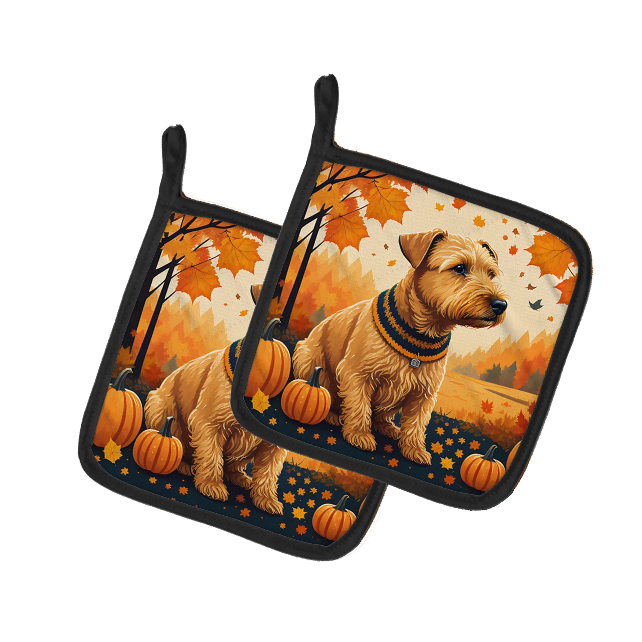 Autumn Leaves Pair of Pot Holders - Size: 7.5HX7.5W | Pack Of: 1 | Collection name: Autumn leaves