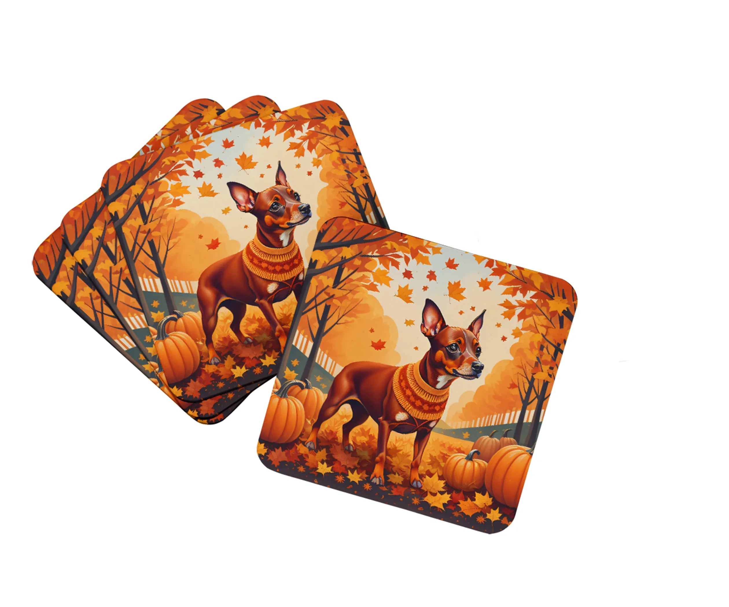 Autumn Leaves Foam Coasters - Size: 3.5 | Pack Of: 1 | Collection name: Autumn leaves