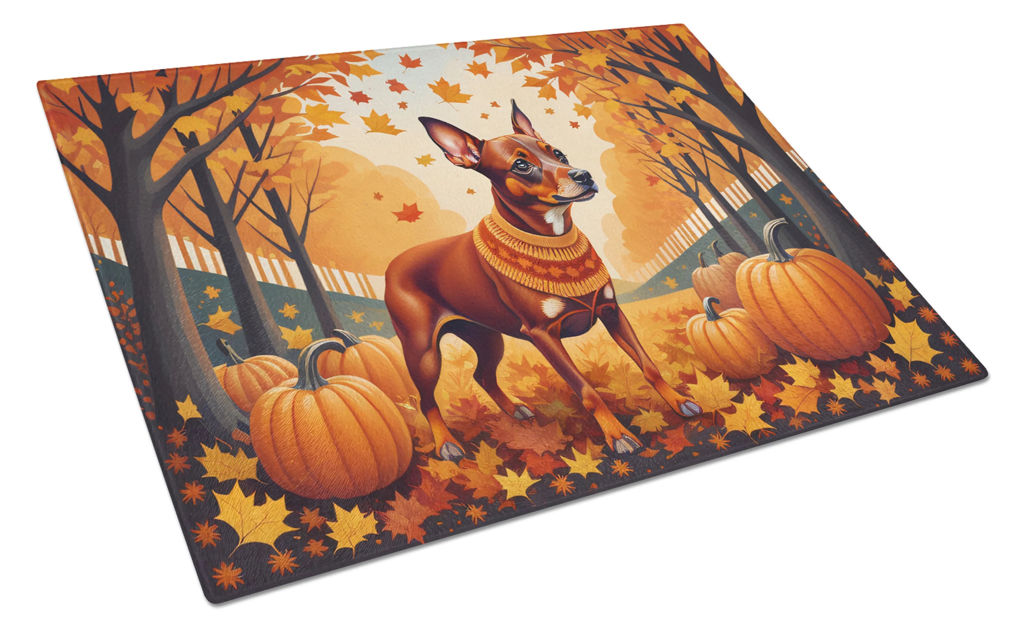 Autumn Leaves Glass Cutting Board - Size: LARGE | Pack Of: 1 | Collection name: Autumn leaves