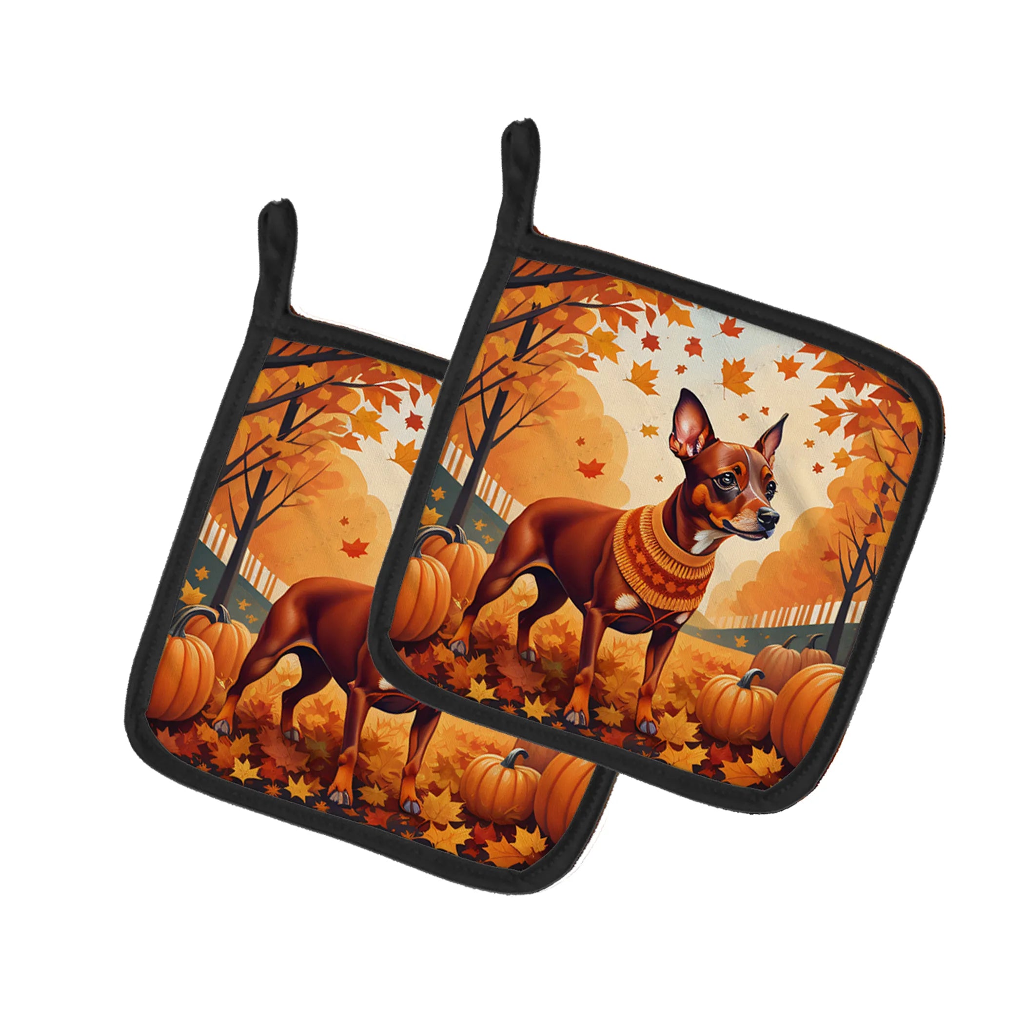Autumn Leaves Pair of Pot Holders - Size: 7.5HX7.5W | Pack Of: 1 | Collection name: Autumn leaves