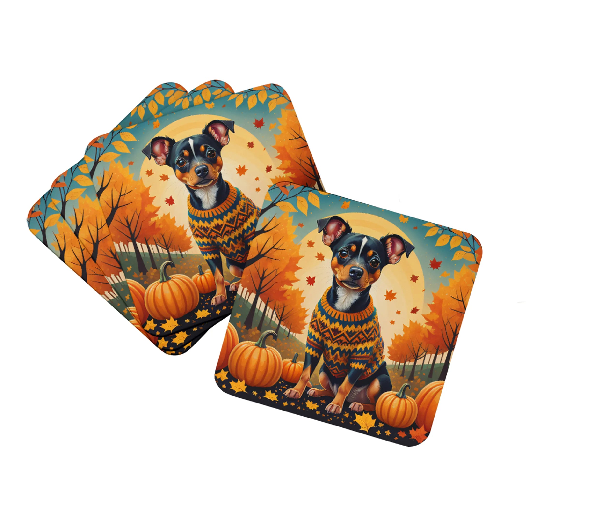 Autumn Leaves Foam Coasters - Size: 3.5 | Pack Of: 1 | Collection name: Autumn leaves