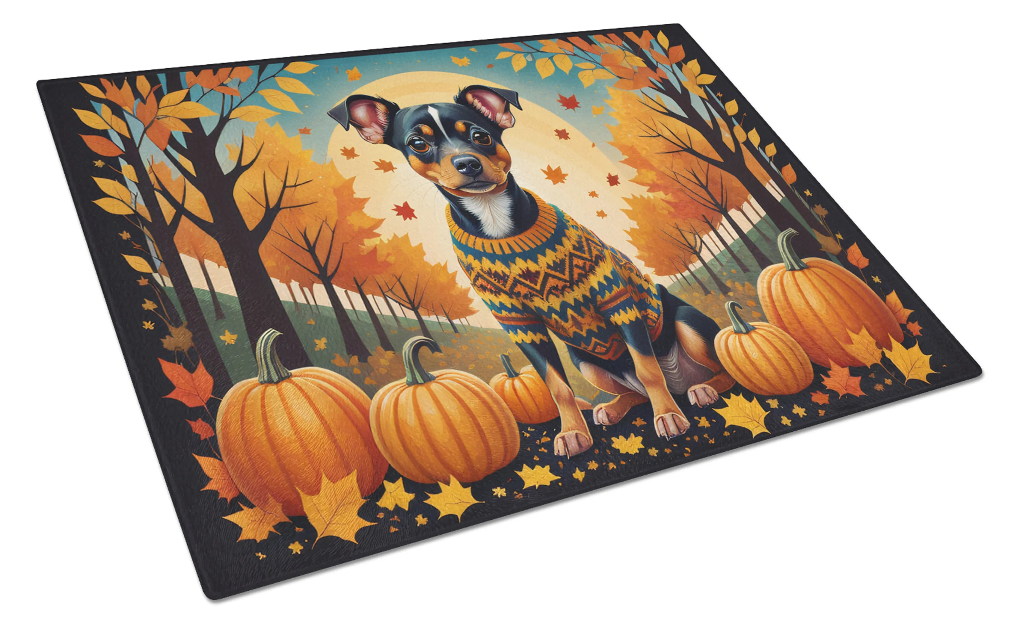 Autumn Leaves Glass Cutting Board - Size: LARGE | Pack Of: 1 | Collection name: Autumn leaves