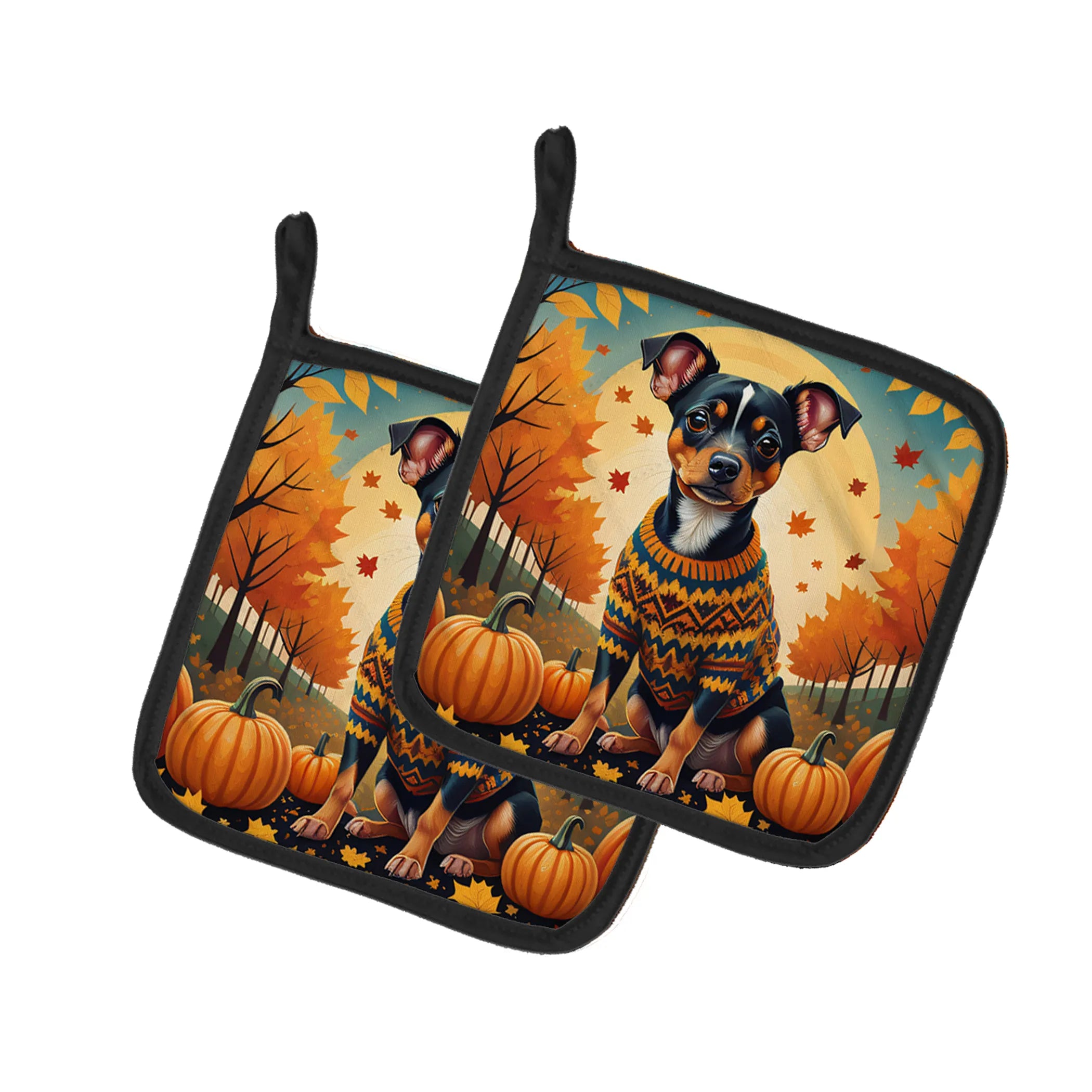 Autumn Leaves Pair of Pot Holders - Size: 7.5HX7.5W | Pack Of: 1 | Collection name: Autumn leaves