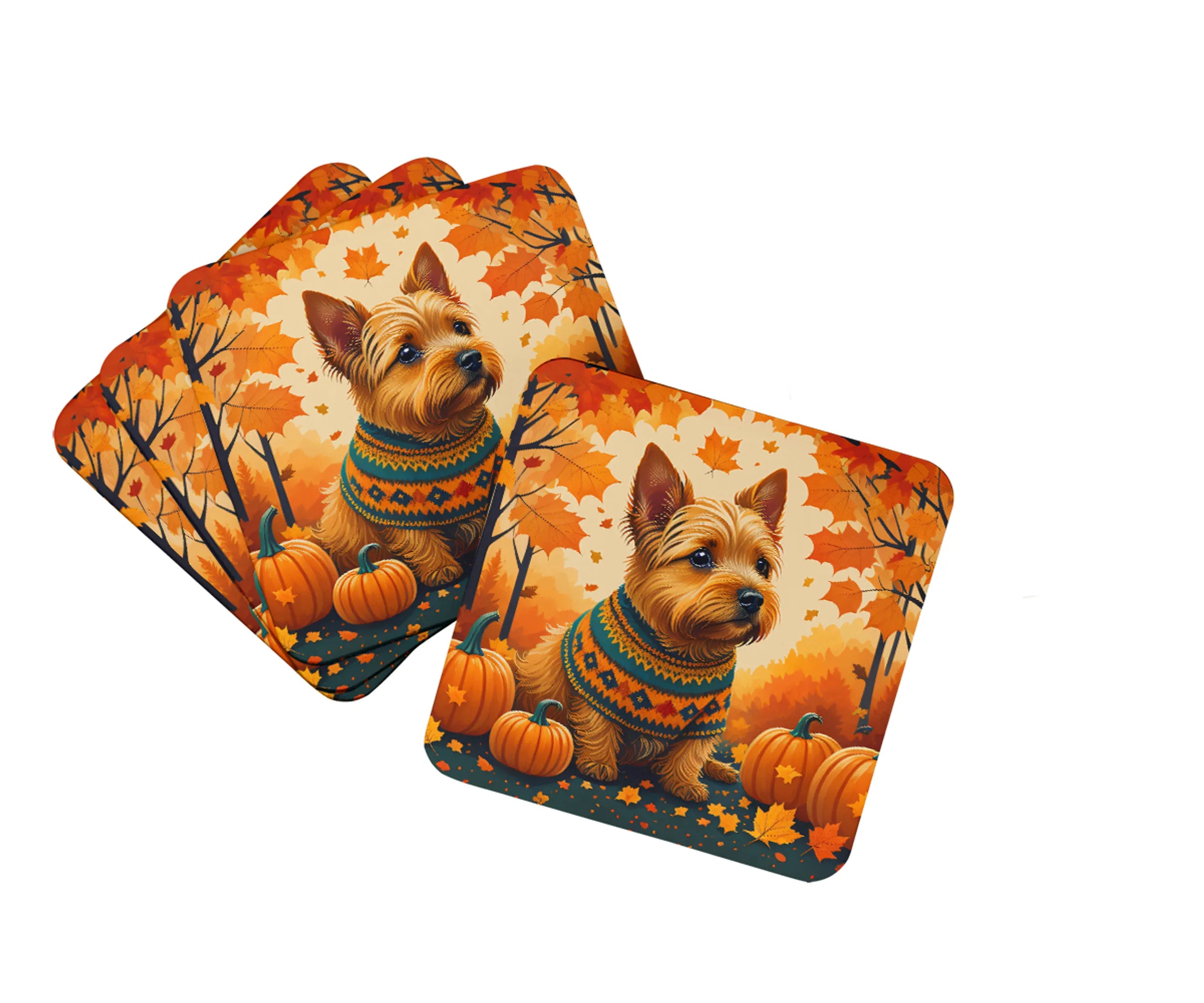 Autumn Leaves Foam Coasters - Size: 3.5 | Pack Of: 1 | Collection name: Autumn leaves