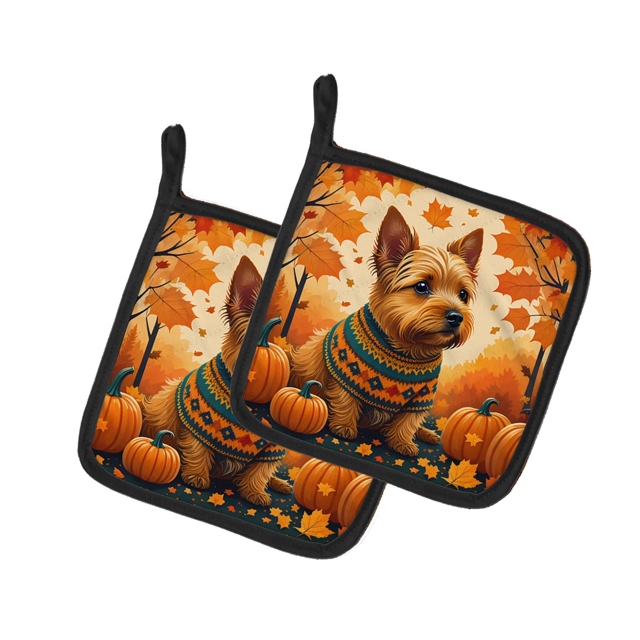 Autumn Leaves Pair of Pot Holders - Size: 7.5HX7.5W | Pack Of: 1 | Collection name: Autumn leaves