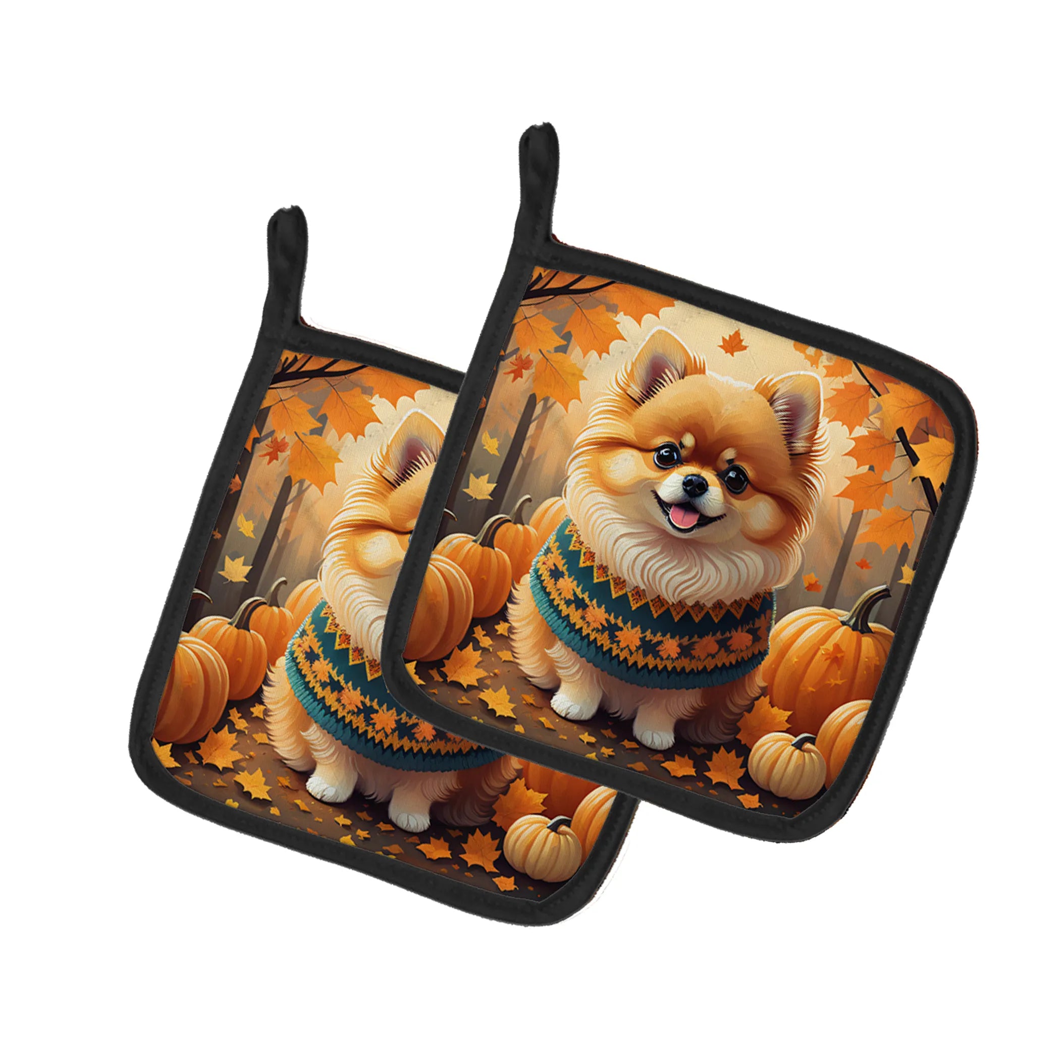 Autumn Leaves Pair of Pot Holders - Size: 7.5HX7.5W | Pack Of: 1 | Collection name: Autumn leaves