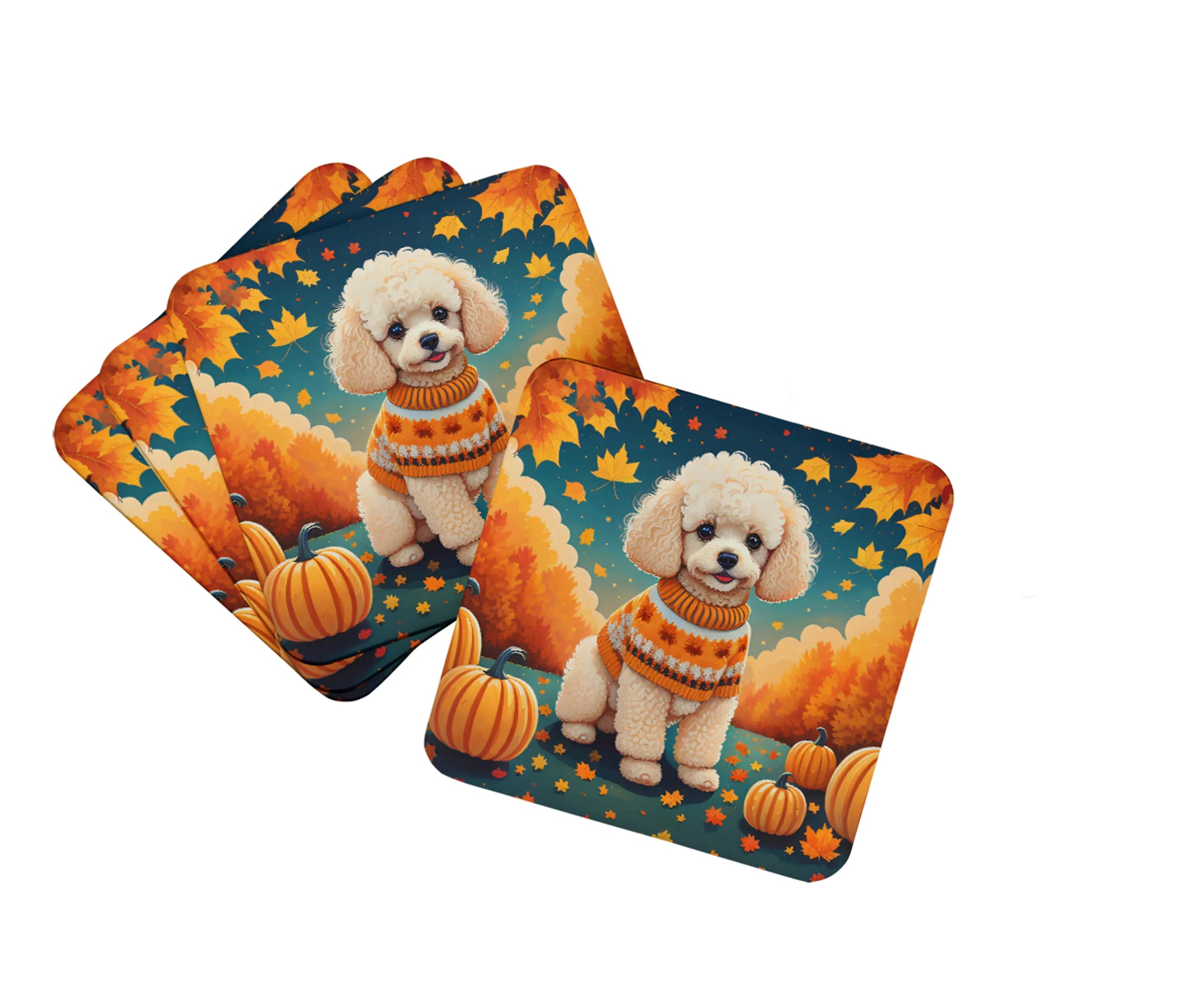 Autumn Leaves Foam Coasters - Size: 3.5 | Pack Of: 1 | Collection name: Autumn leaves