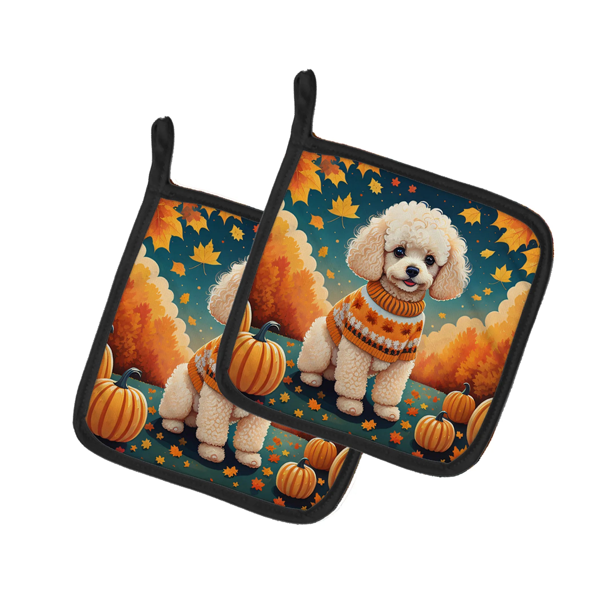 Autumn Leaves Pair of Pot Holders - Size: 7.5HX7.5W | Pack Of: 1 | Collection name: Autumn leaves