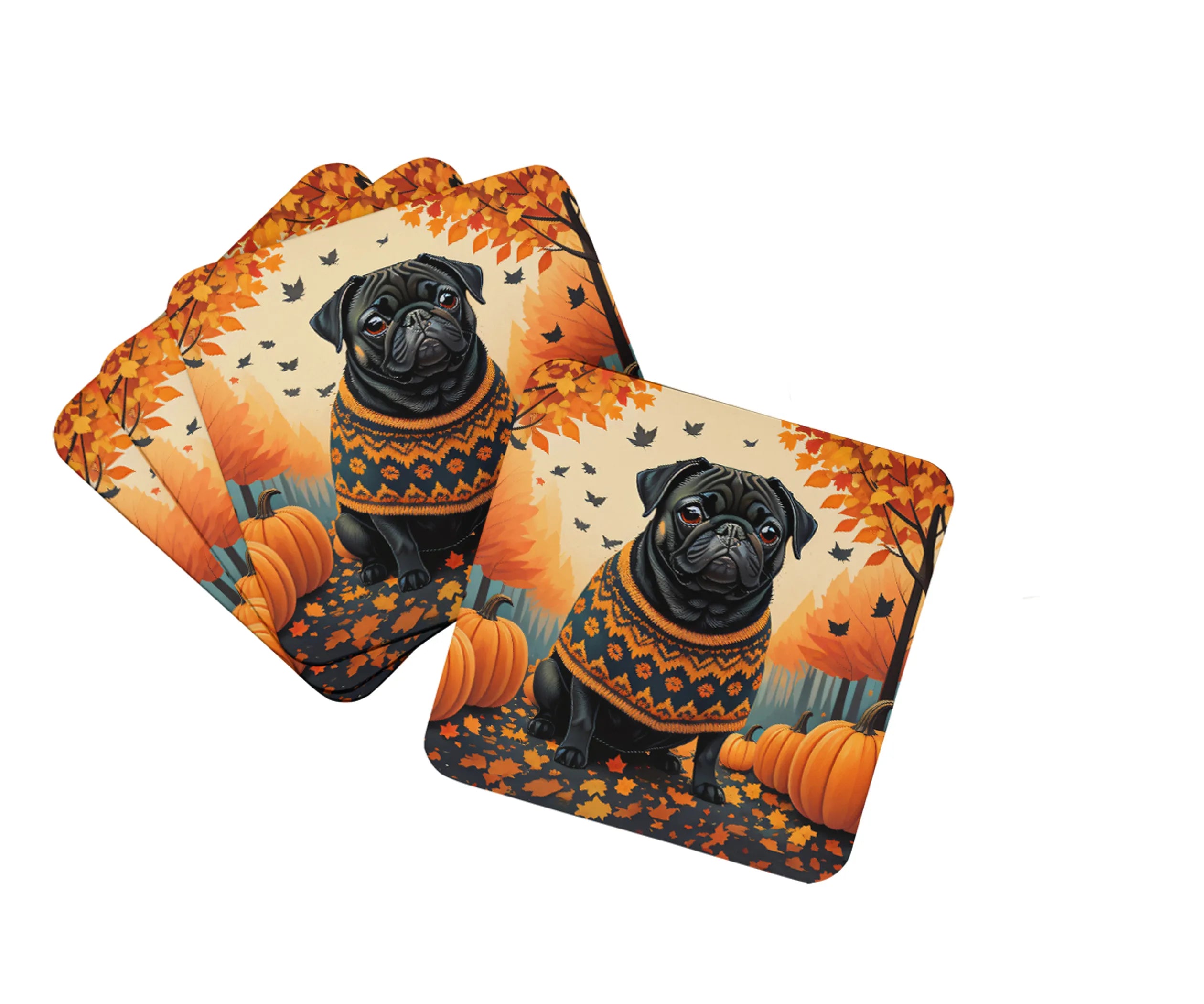 Autumn Leaves Foam Coasters - Size: 3.5 | Pack Of: 1 | Collection name: Autumn leaves