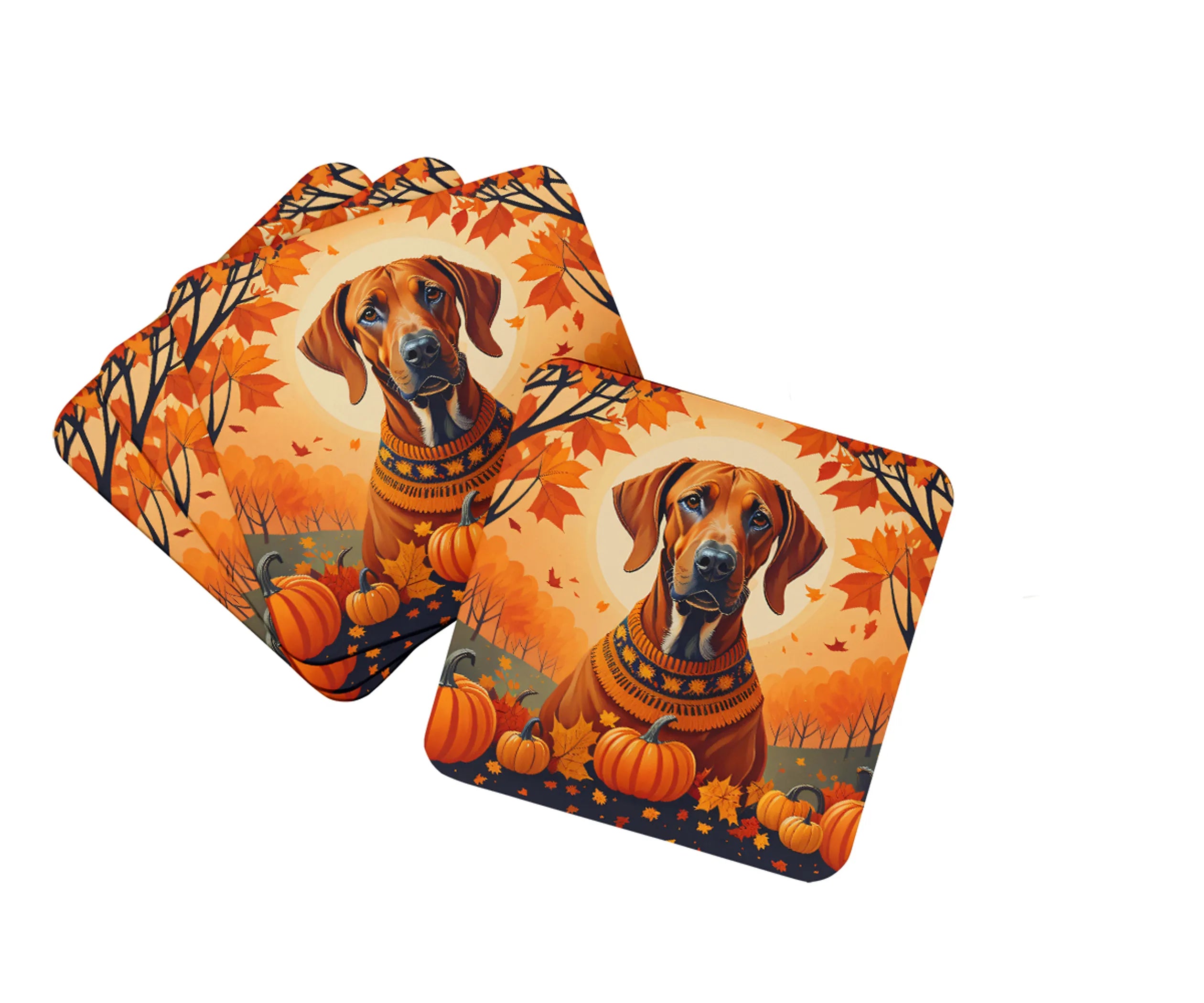 Autumn Leaves Foam Coasters - Size: 3.5 | Pack Of: 1 | Collection name: Autumn leaves