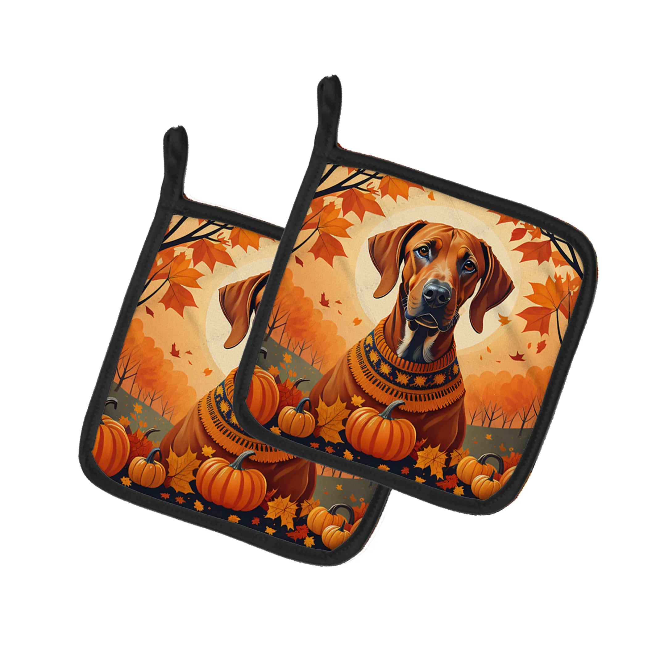 Autumn Leaves Pair of Pot Holders - Size: 7.5HX7.5W | Pack Of: 1 | Collection name: Autumn leaves