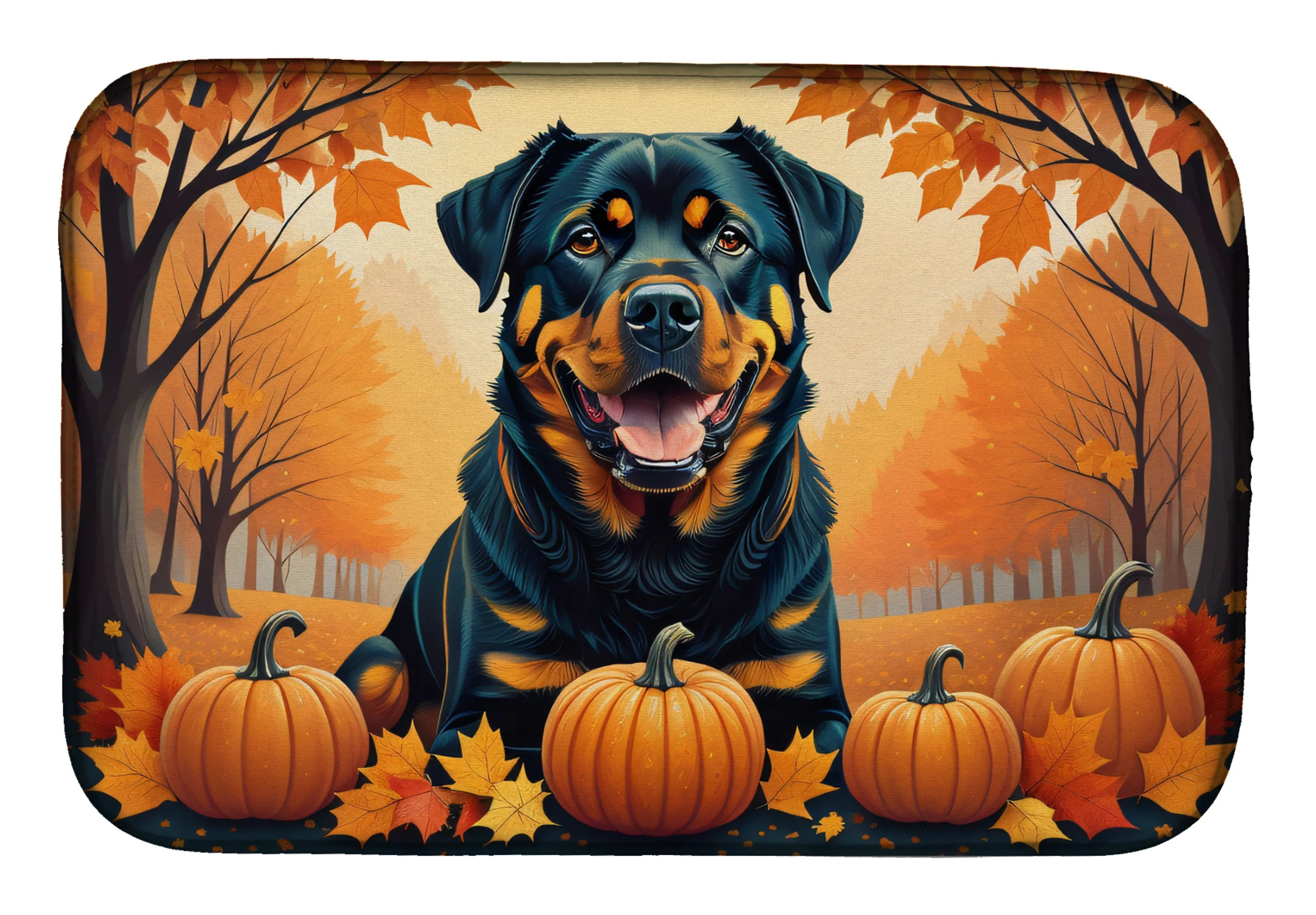 Autumn Leaves Dish Drying Mat - Size: 14  X 21" | Pack Of: 1 | Collection name: Autumn leaves