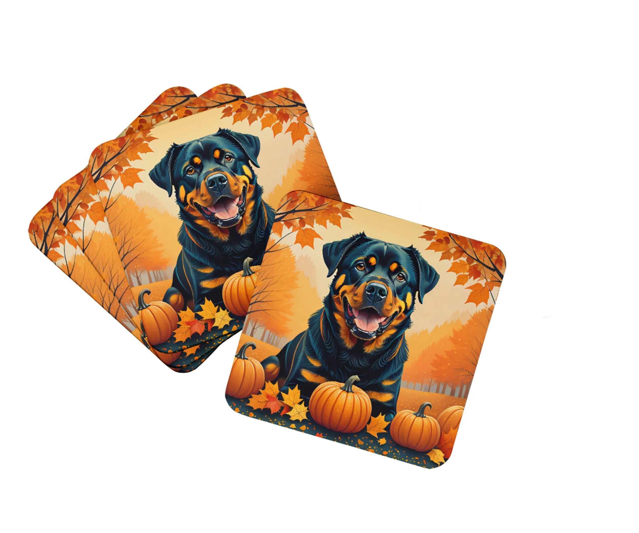 Autumn Leaves Foam Coasters - Size: 3.5 | Pack Of: 1 | Collection name: Autumn leaves