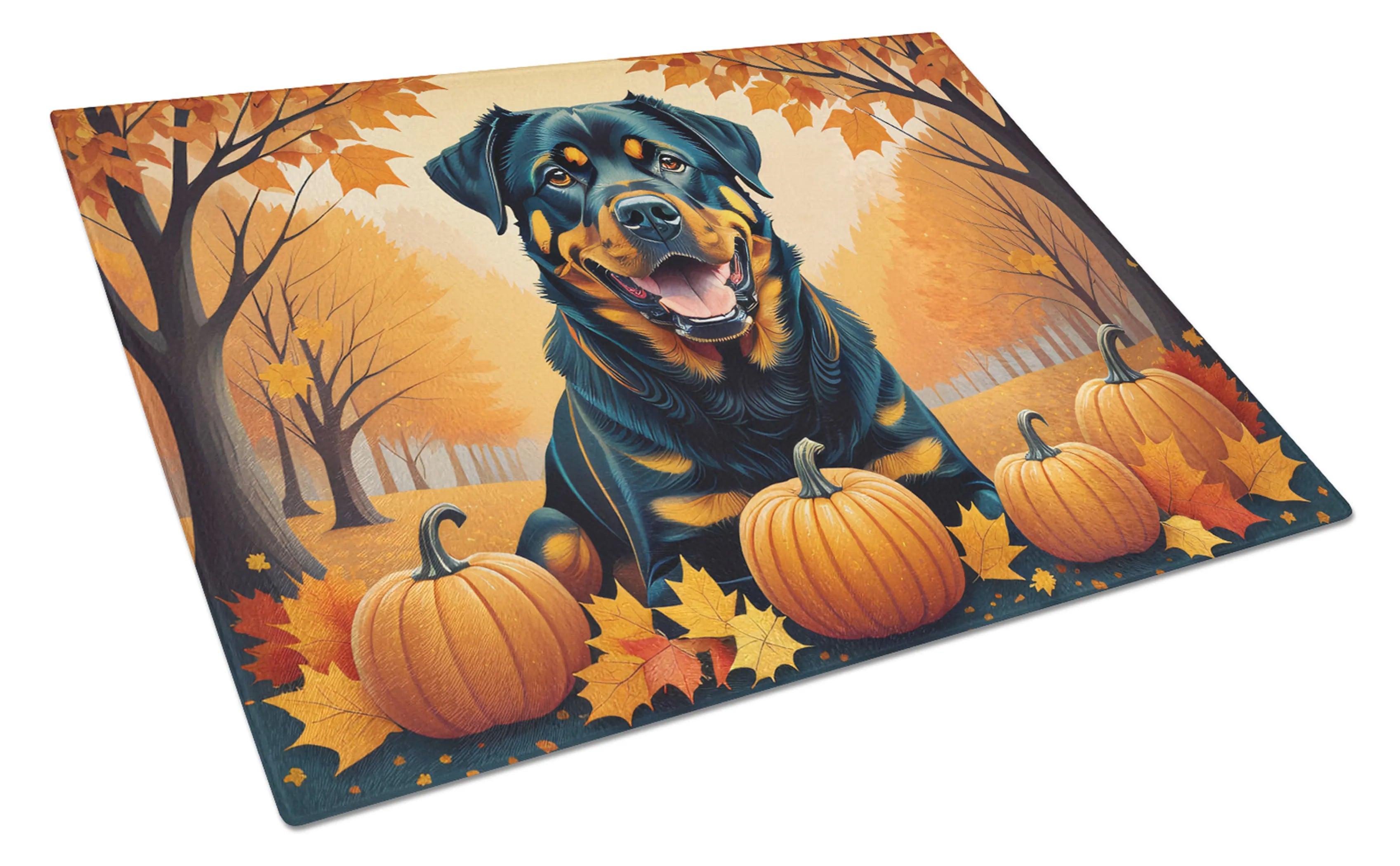 Autumn Leaves Glass Cutting Board - Size: LARGE | Pack Of: 1 | Collection name: Autumn leaves